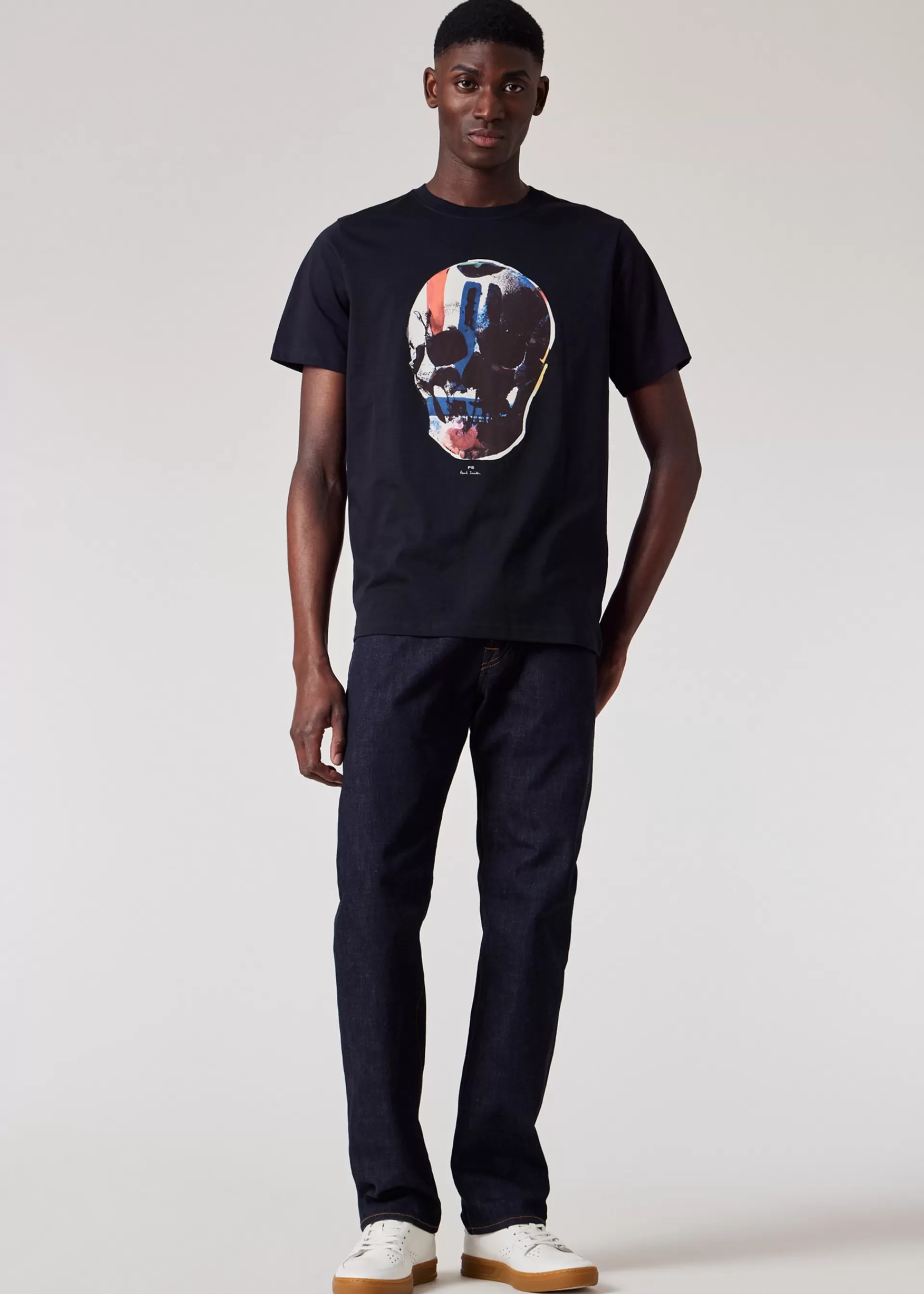 'Red Blue Skull' Print T-Shirt>Paul Smith Store