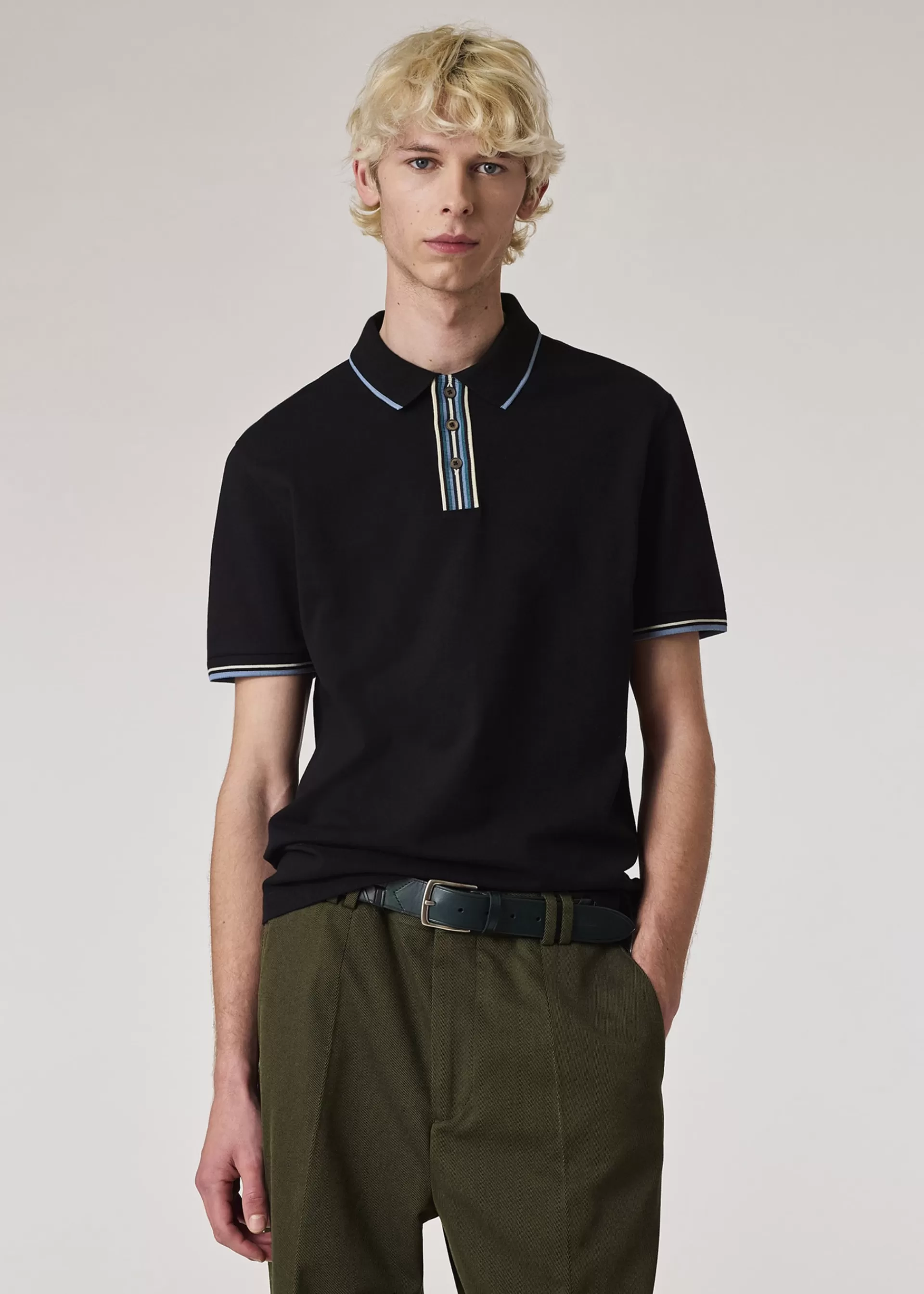 'Signature Stripe' Corner Leather Belt>Paul Smith Best