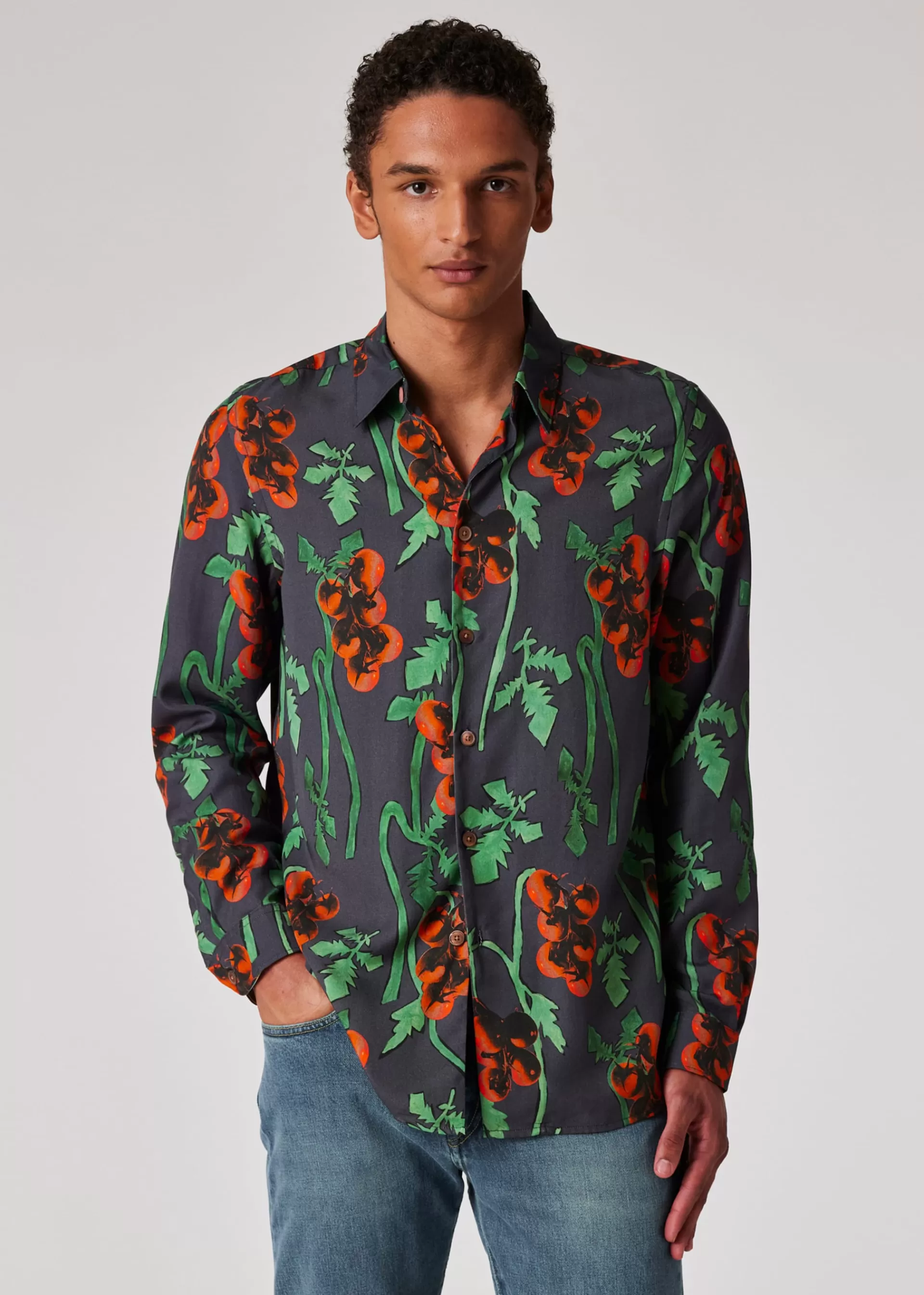 'Tomato Vine' Print Long Sleeve Shirt>Paul Smith Fashion