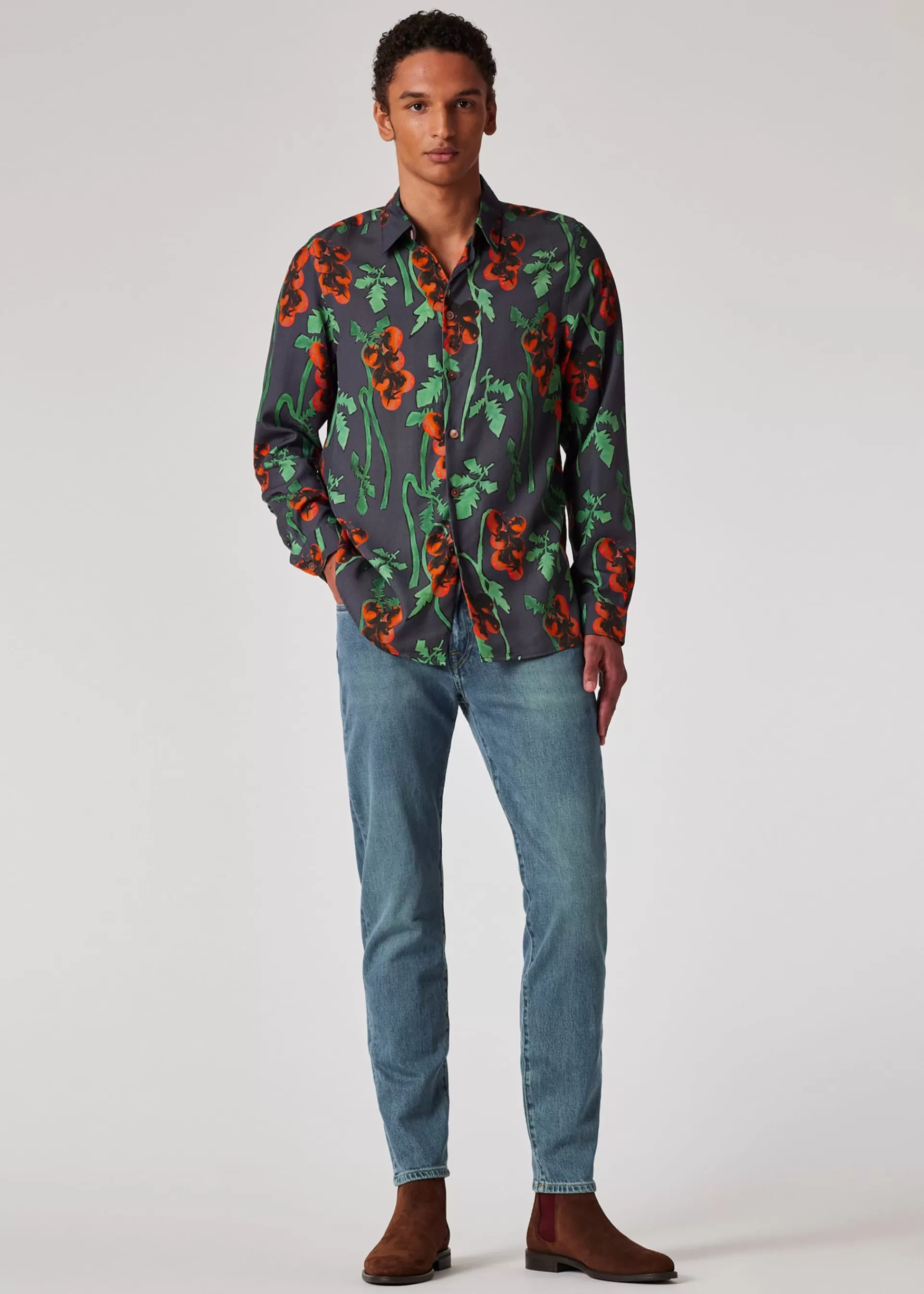 'Tomato Vine' Print Long Sleeve Shirt>Paul Smith Fashion
