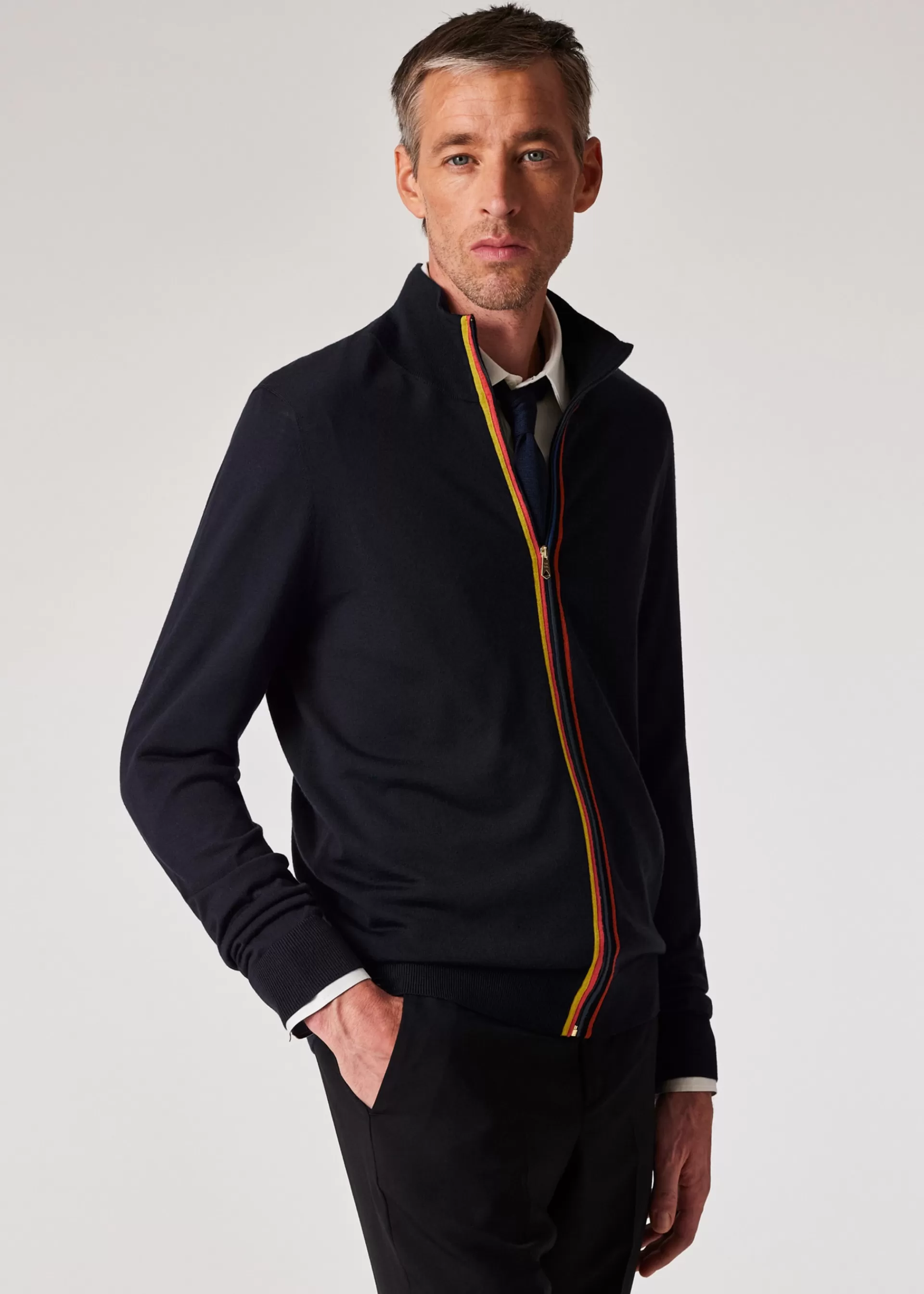 Washable Merino Wool 'Artist Stripe' Zip-Through Cardigan>Paul Smith Cheap