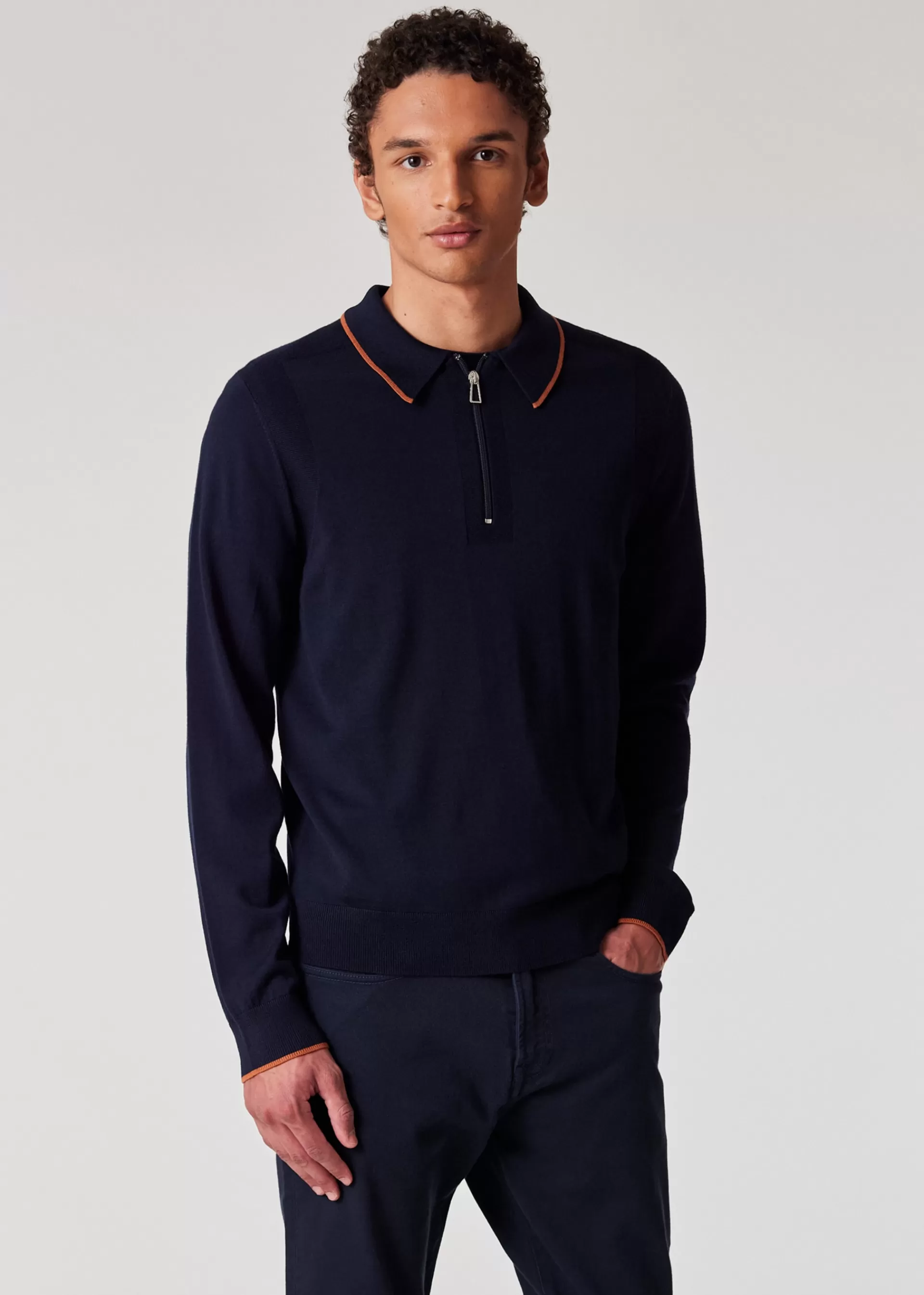 Washable Wool Zip-Neck Sweater>Paul Smith Online