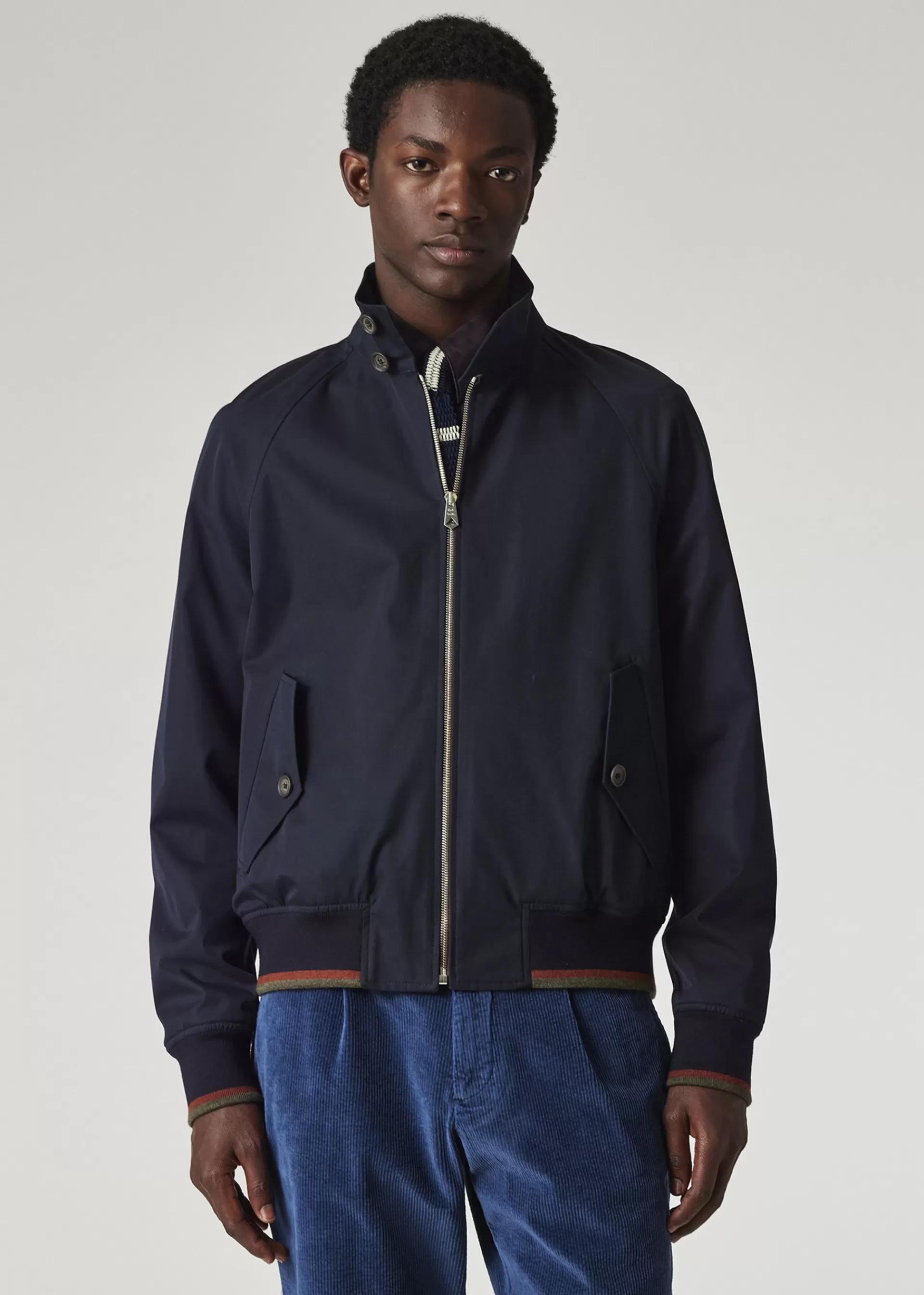 Water Resistant Cotton-Twill Harrington Jacket>Paul Smith Hot