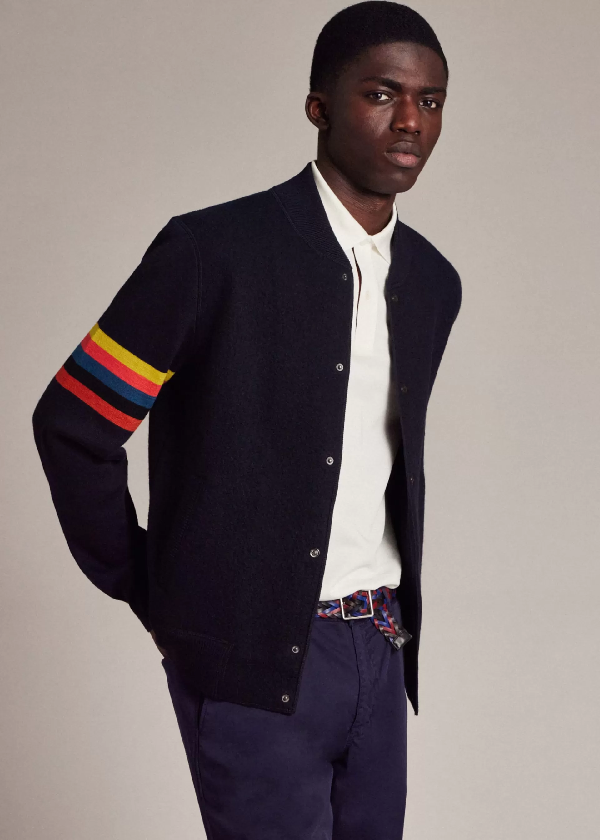 Wool 'Artist Stripe' Arm Bomber Jacket>Paul Smith Clearance