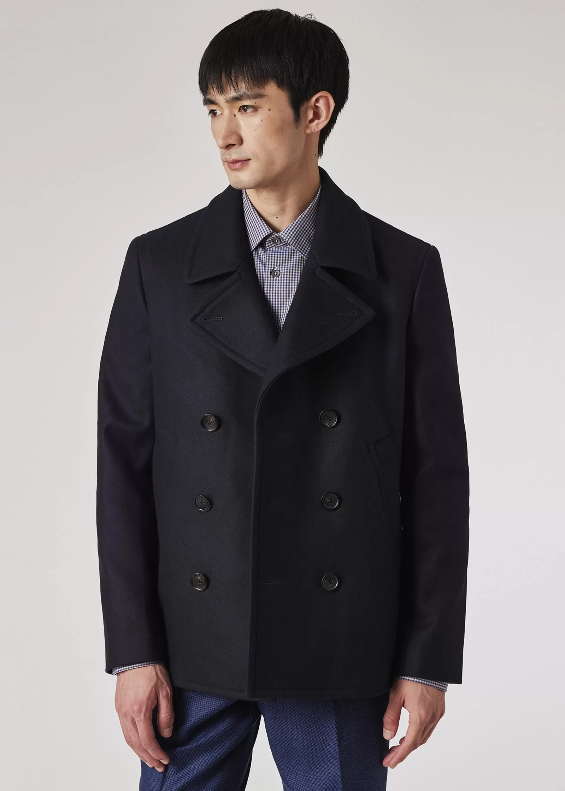 Navy Wool-Cashmere Pea Coat>Paul Smith Best