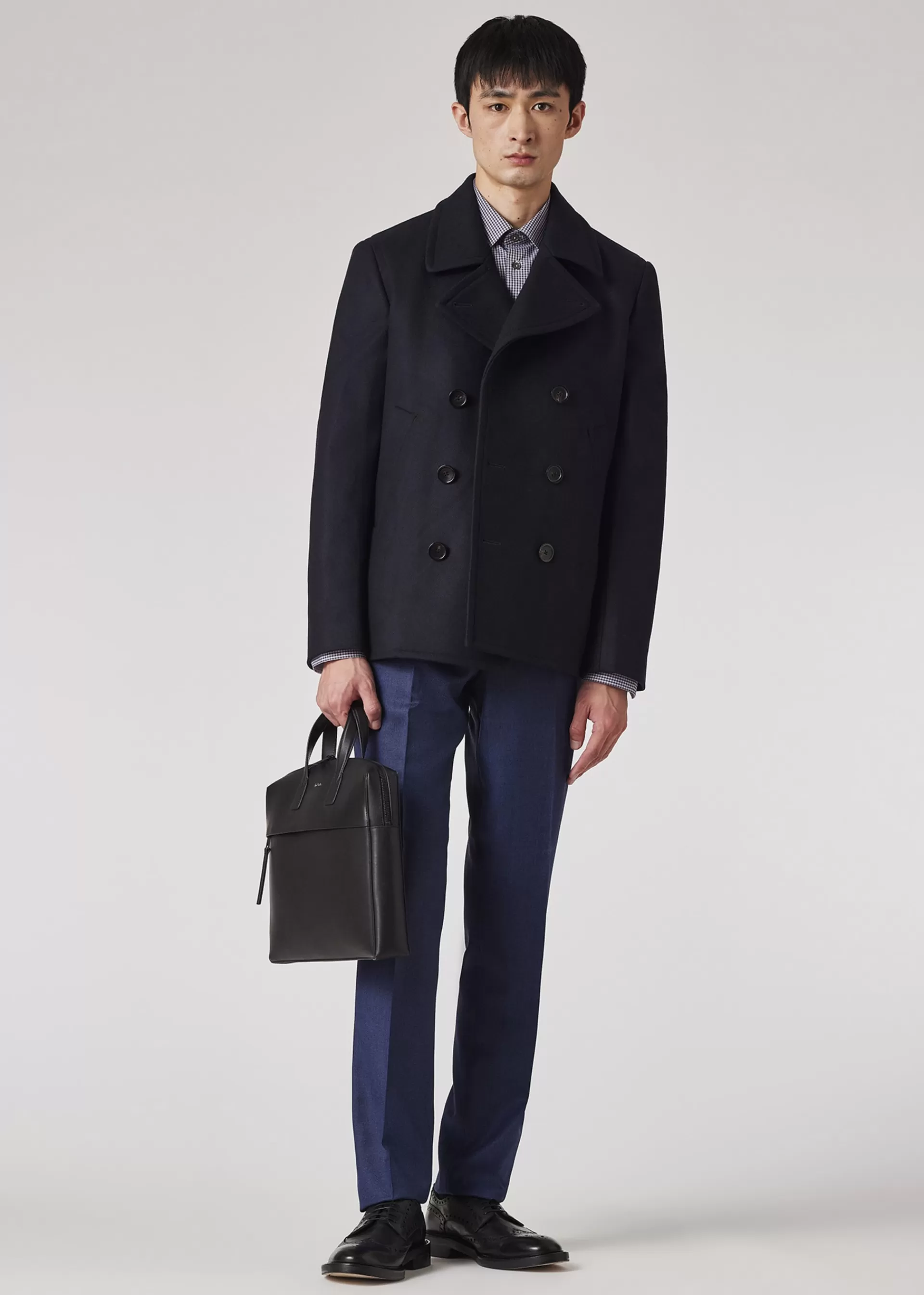 Navy Wool-Cashmere Pea Coat>Paul Smith Best