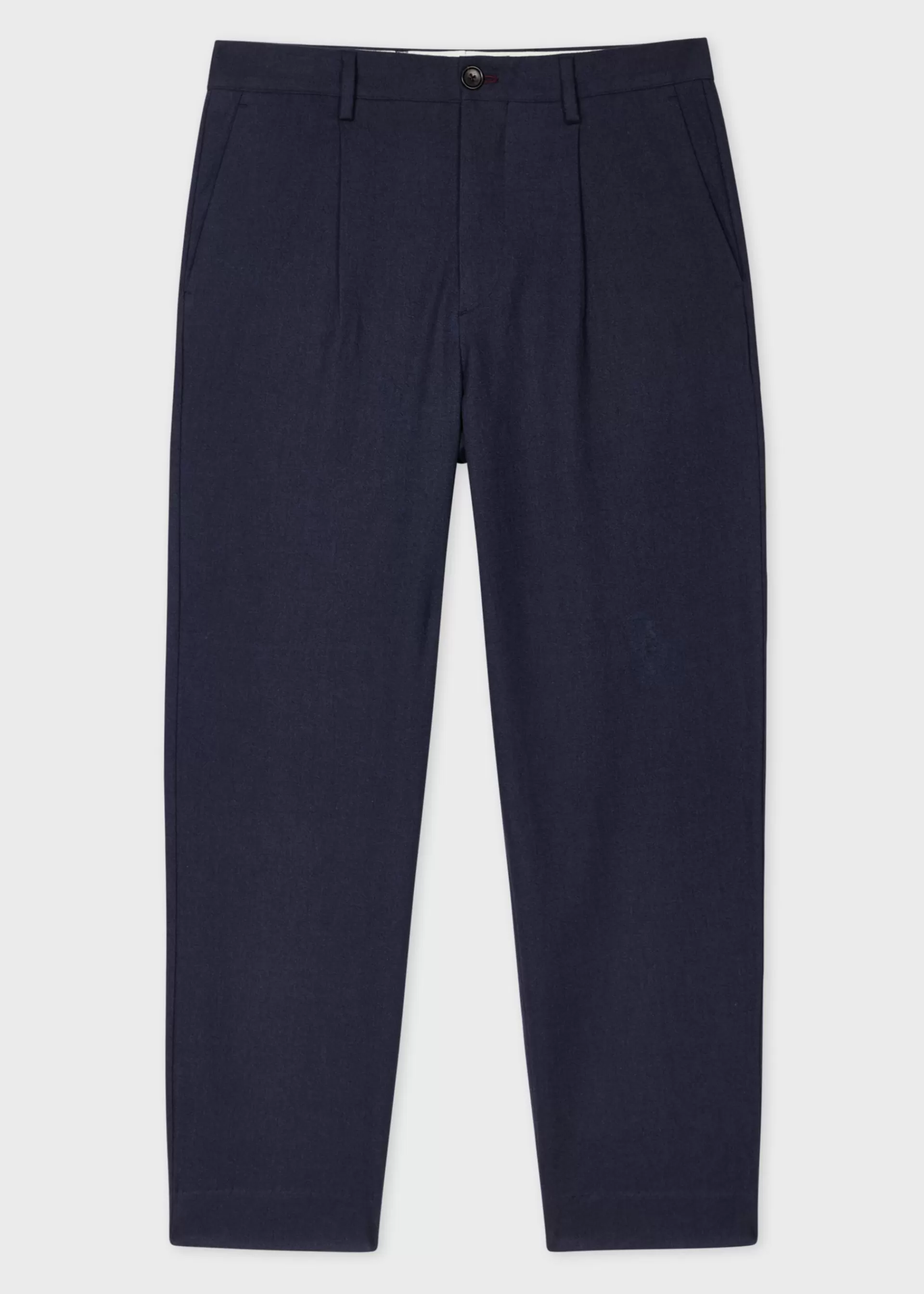 Yarn-Dye Brushed Twill Pleated Trousers>Paul Smith Fashion