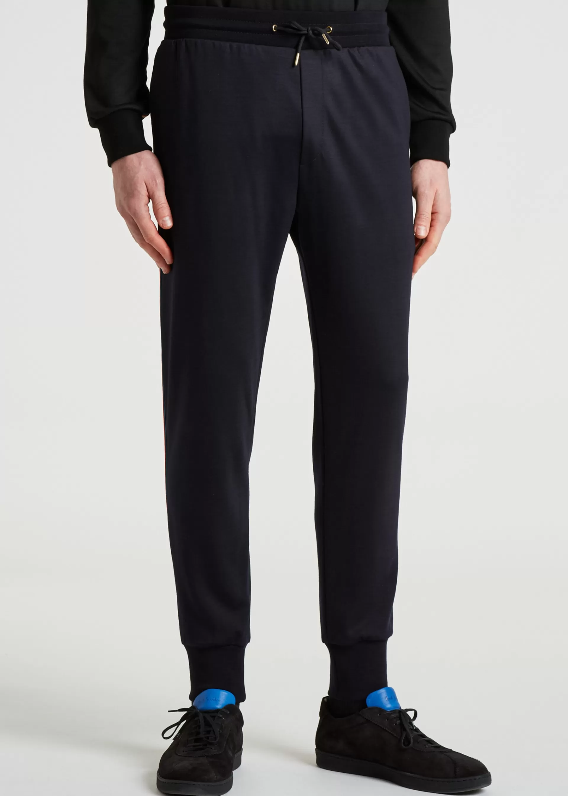 Navy Zip-Front Washable Wool 'Signature Stripe' Hoodie and Sweatpants Set>Paul Smith Fashion