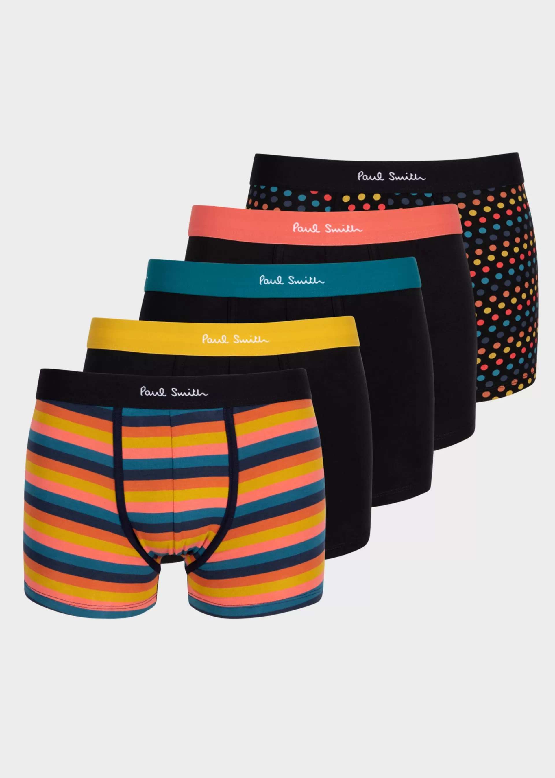 Organic Cotton 'Artist Stripe' Mixed Boxer Briefs Five Pack>Paul Smith Fashion