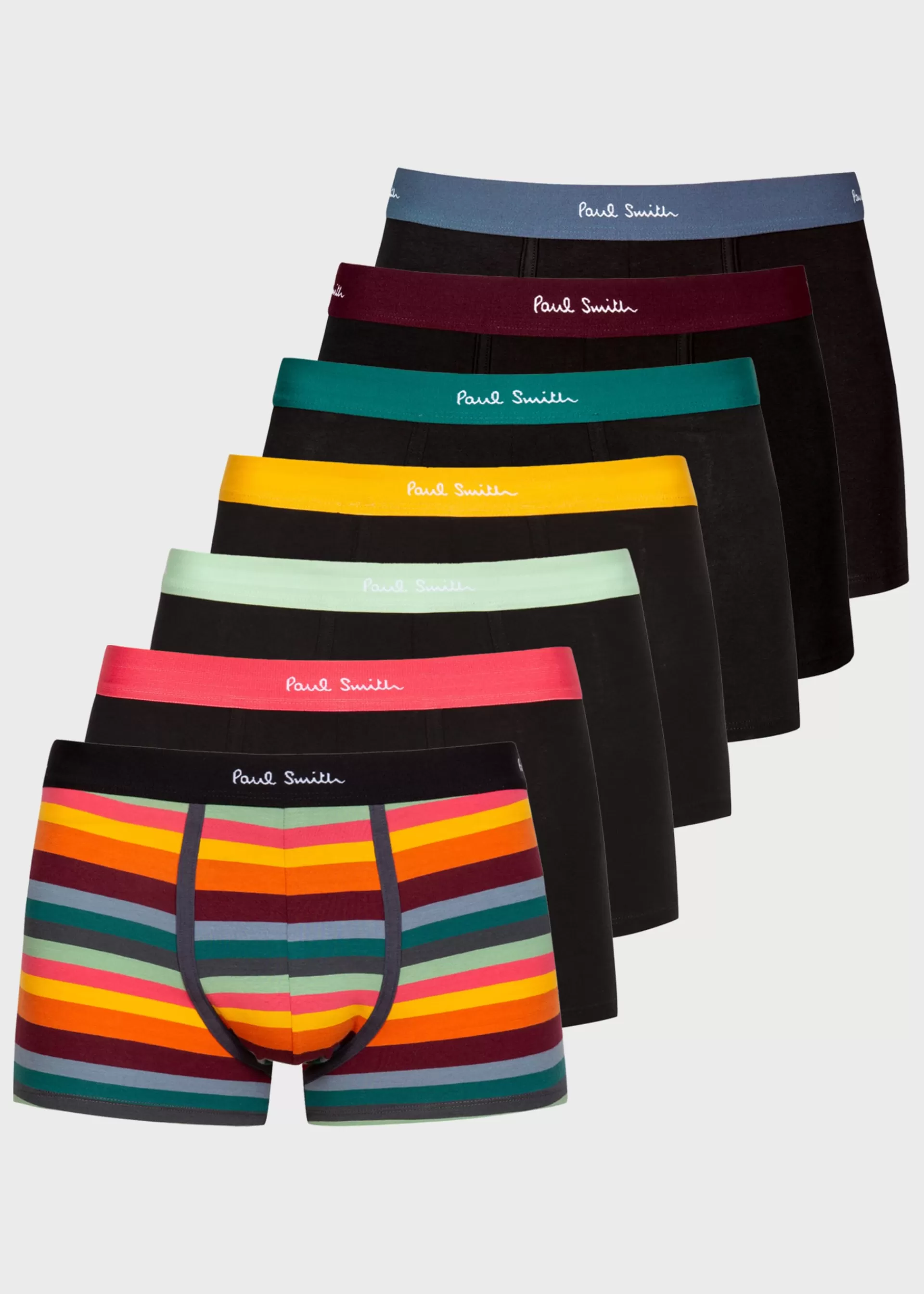 Organic-Cotton 'Artist Stripe' Mixed Boxer Briefs Seven Pack>Paul Smith New