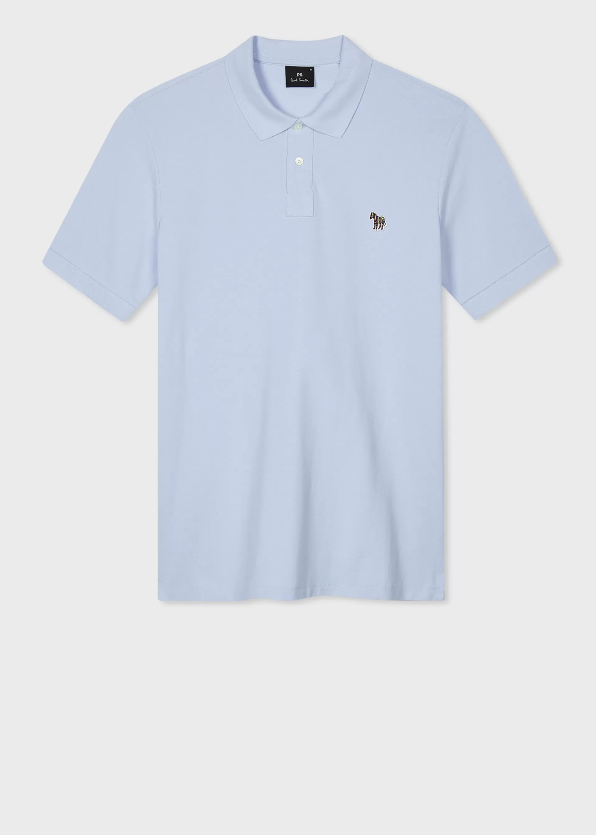 Pale Blue Cotton-Piqué Zebra Logo Polo Shirt>Paul Smith Online