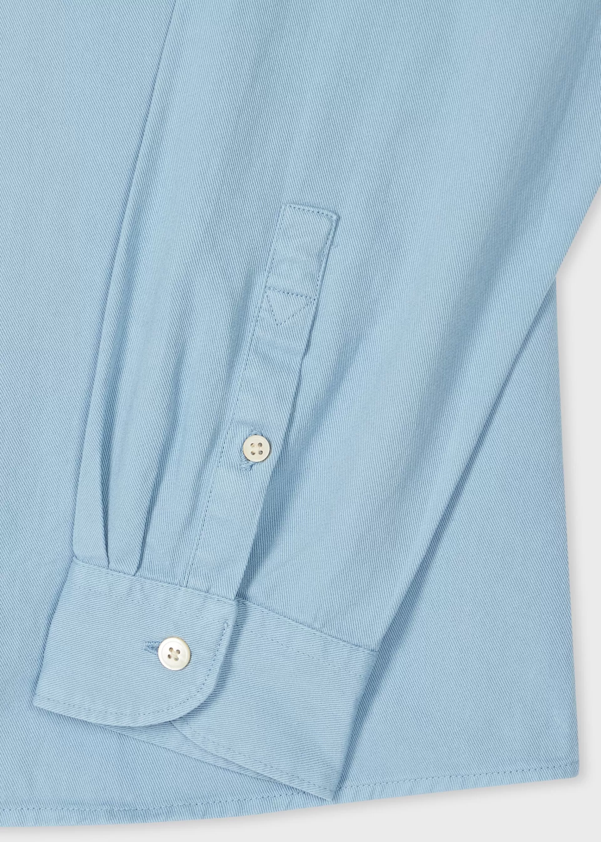 Pale Blue Organic Cotton Twill 'Broad Stripe Zebra' Shirt>Paul Smith Best Sale