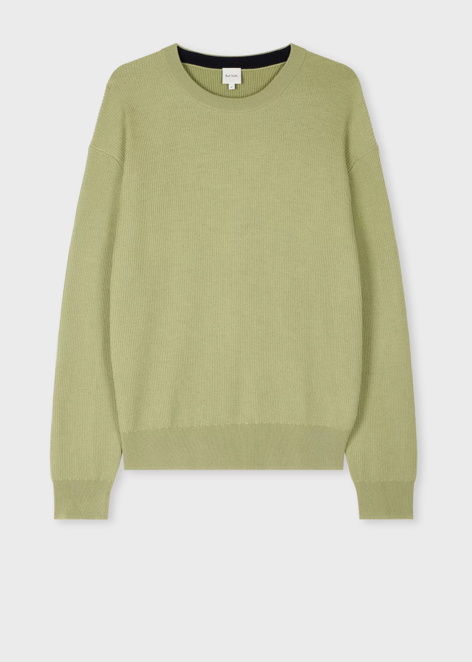 Pale Green Merino Wool Ribbed Sweater>Paul Smith New