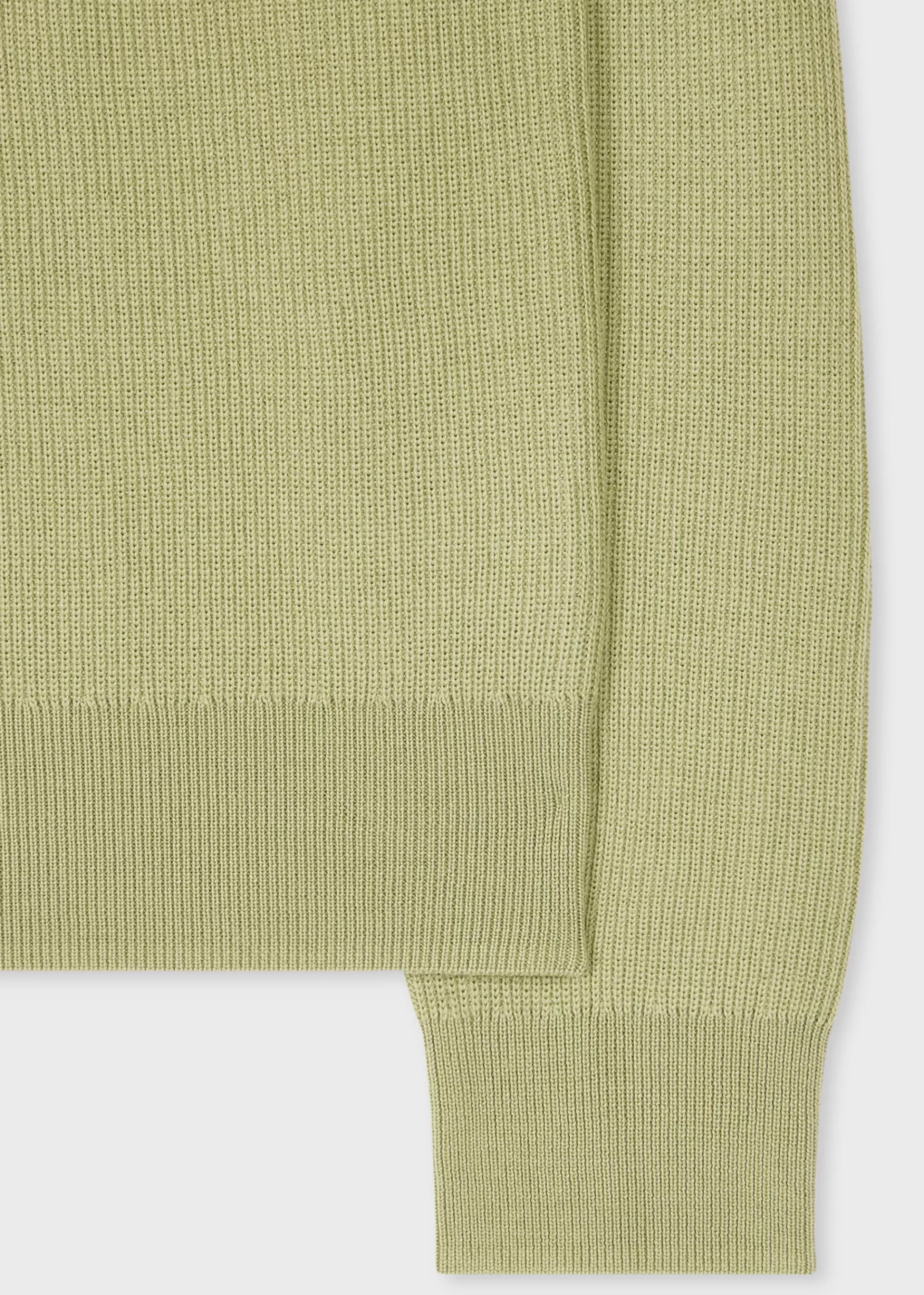 Pale Green Merino Wool Ribbed Sweater>Paul Smith New