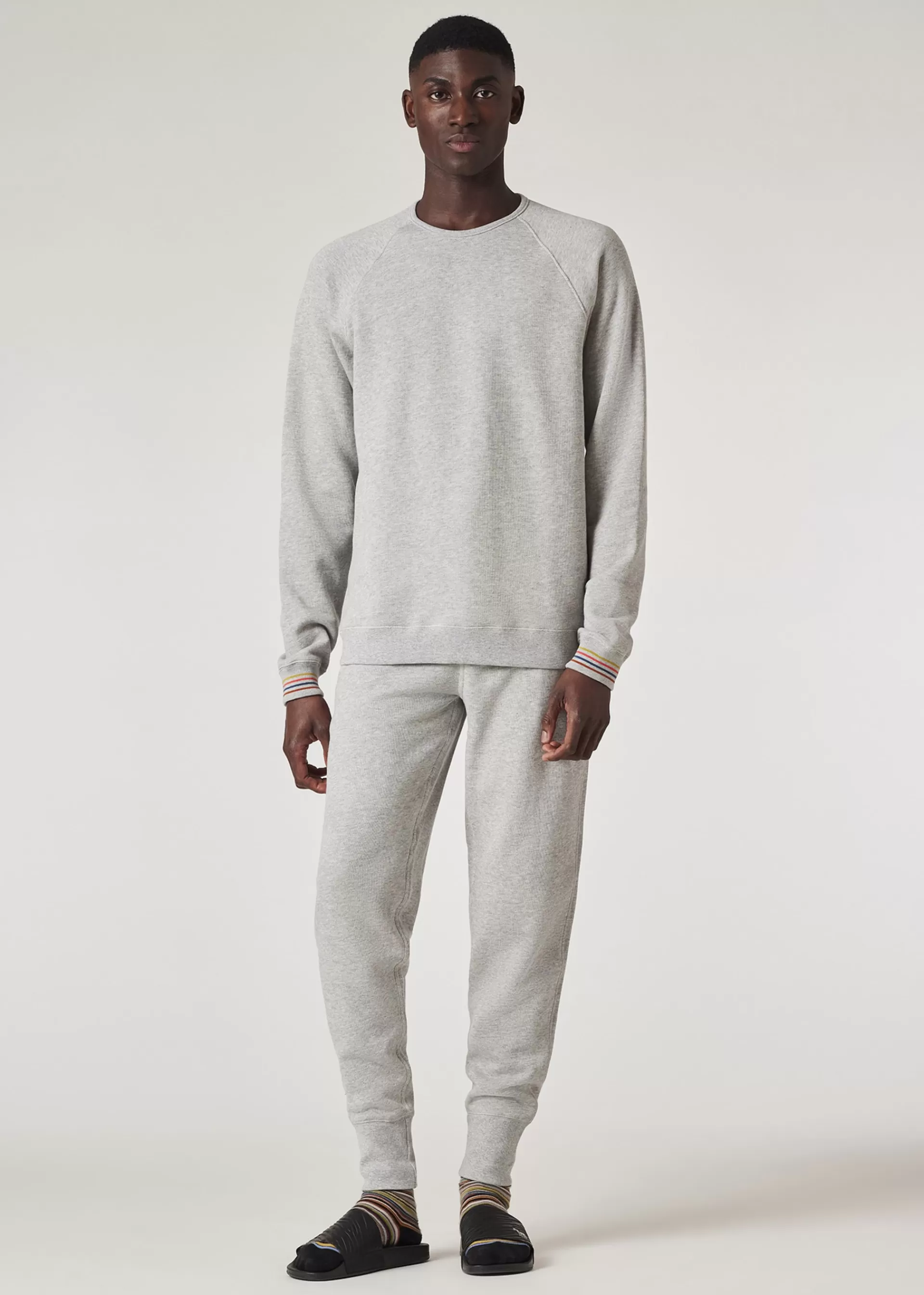 Pale Grey Cotton 'Artist Stripe' Loungewear Set>Paul Smith Discount