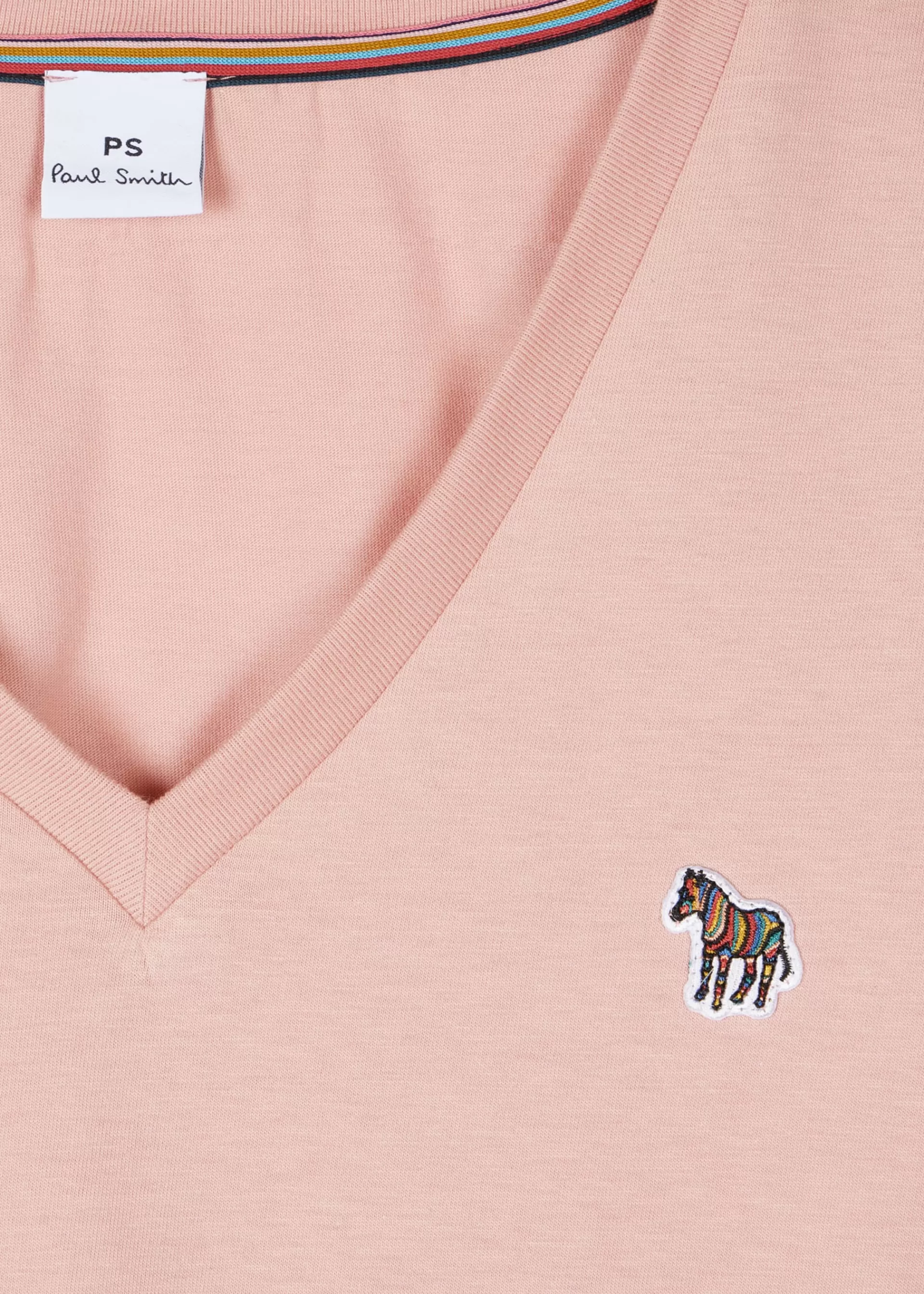 Pale Pink Women's V-Neck Zebra T-Shirt>Paul Smith Best Sale