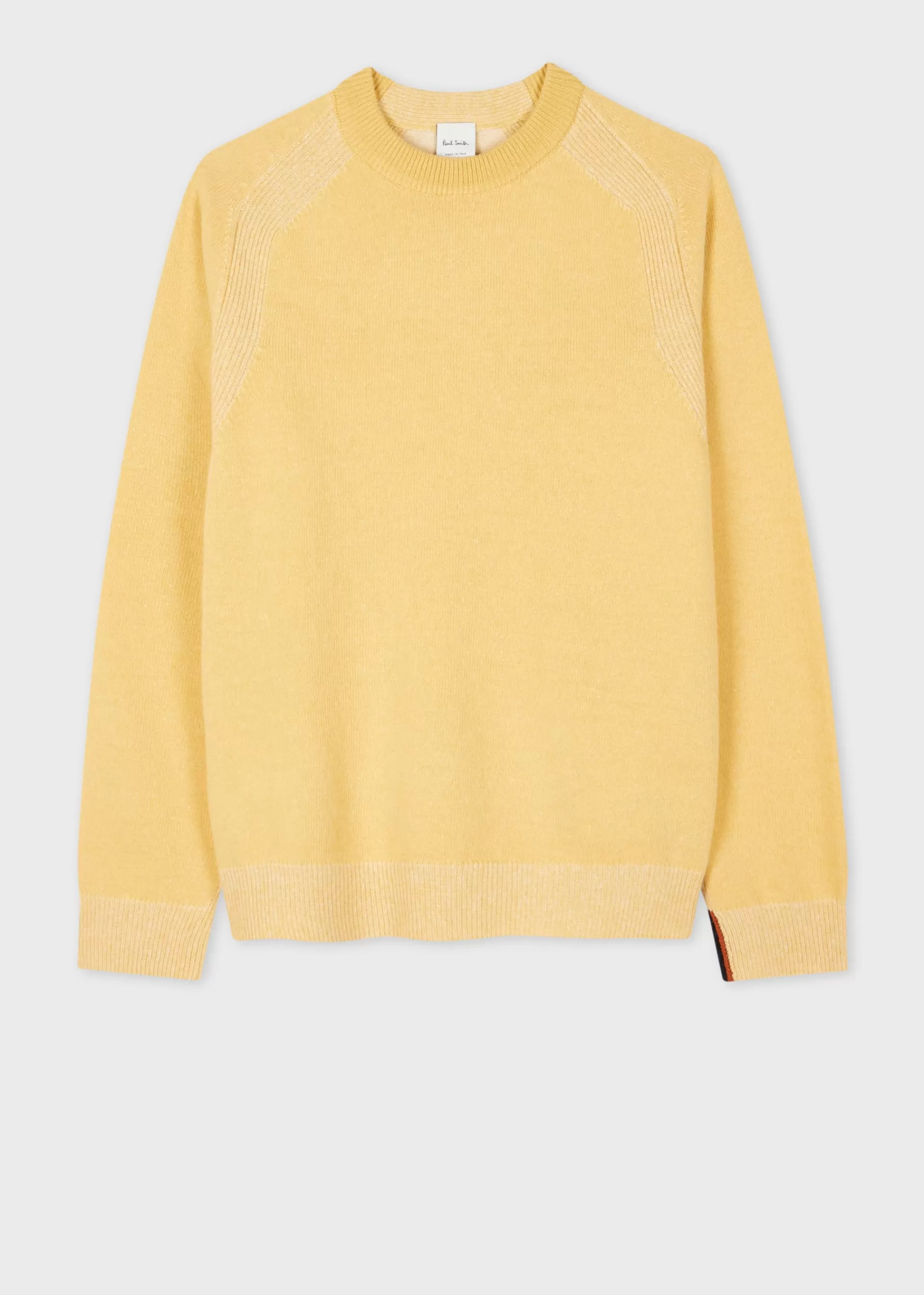 Pale Yellow Lambswool Crew Neck Sweater>Paul Smith Shop