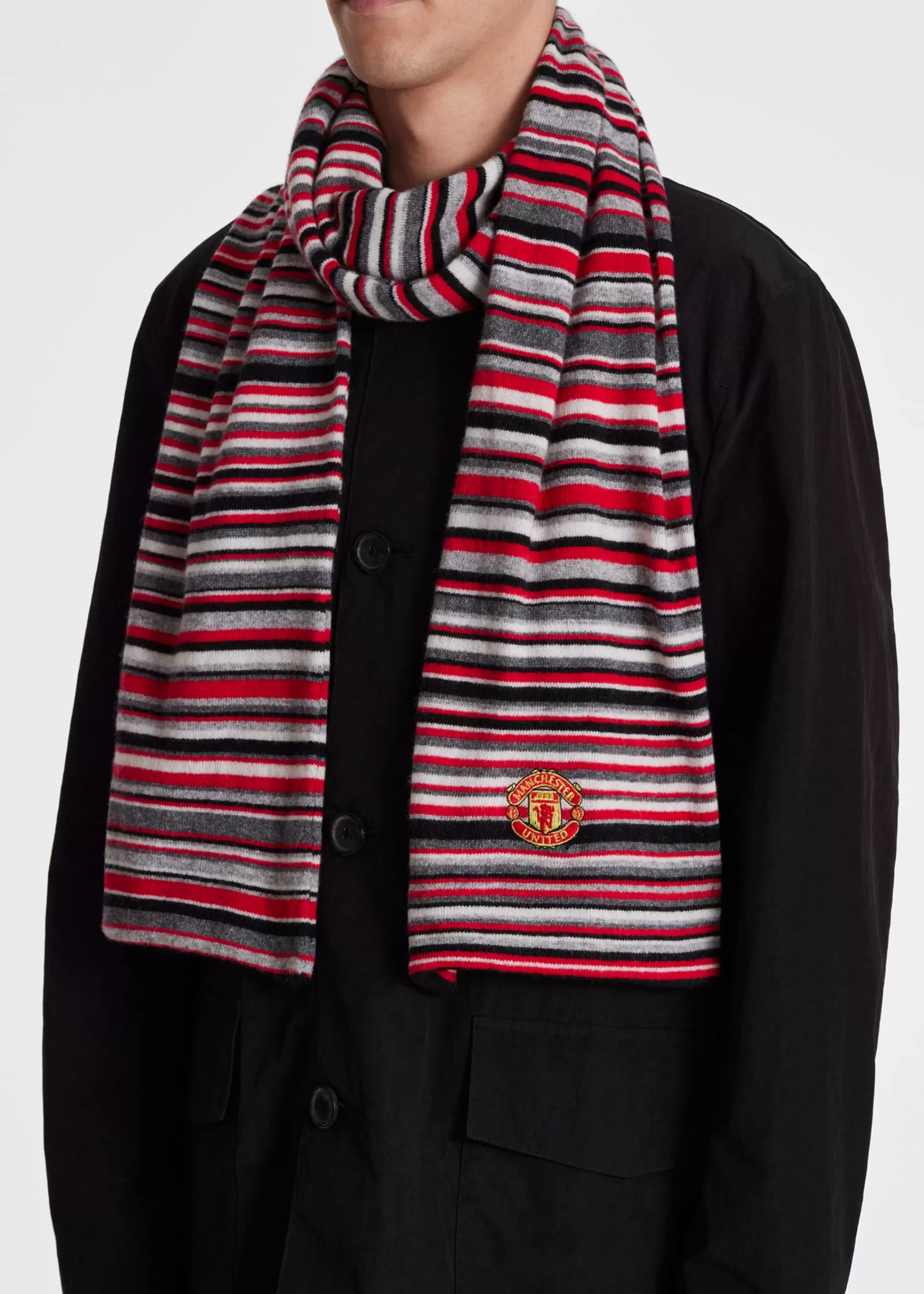 for Manchester United – Striped Wool-Cashmere Scarf>Paul Smith Cheap