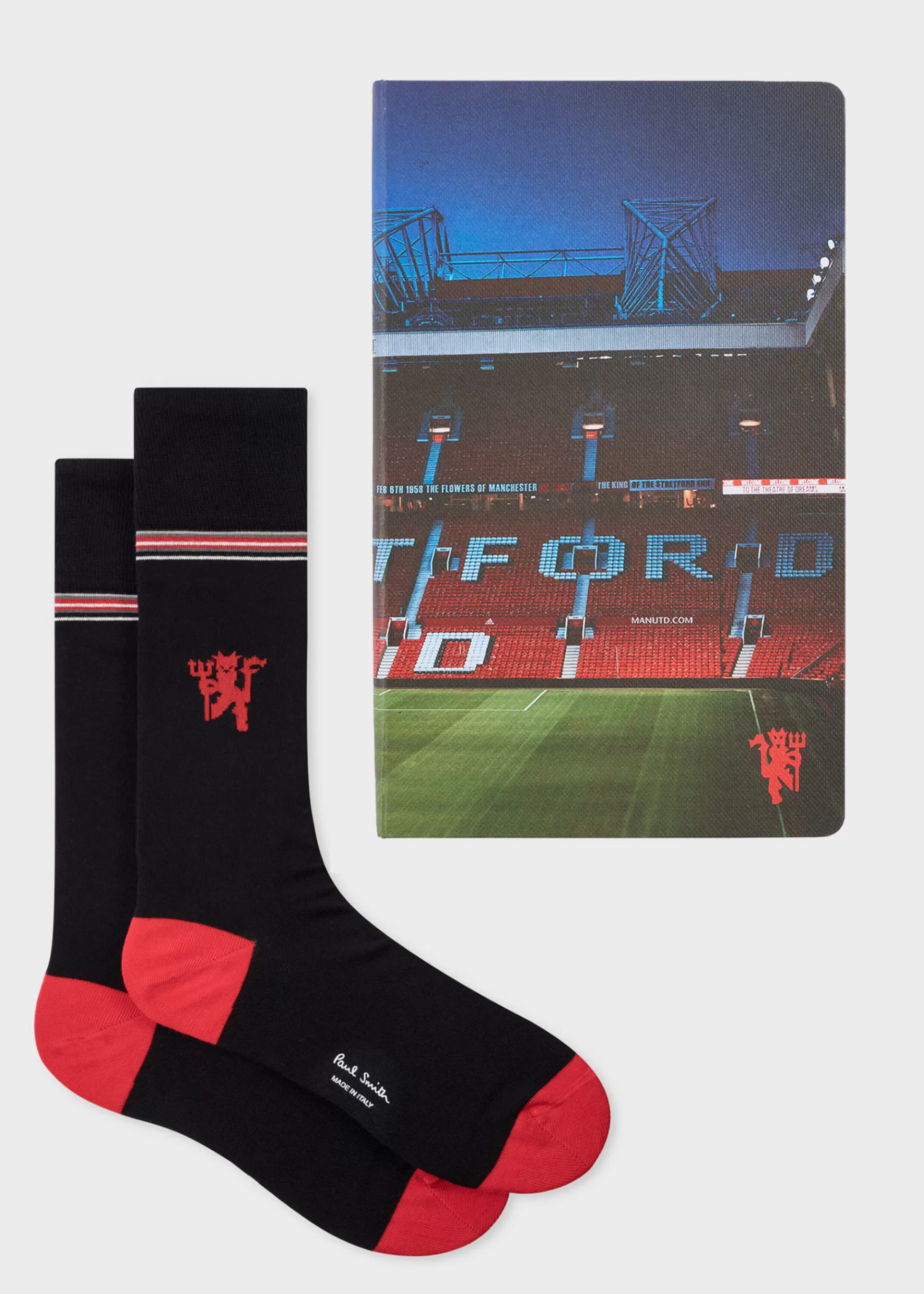 for Manchester United - 'Stretford End' Notebook & 'Red Devil' Socks Gift Set>Paul Smith Store