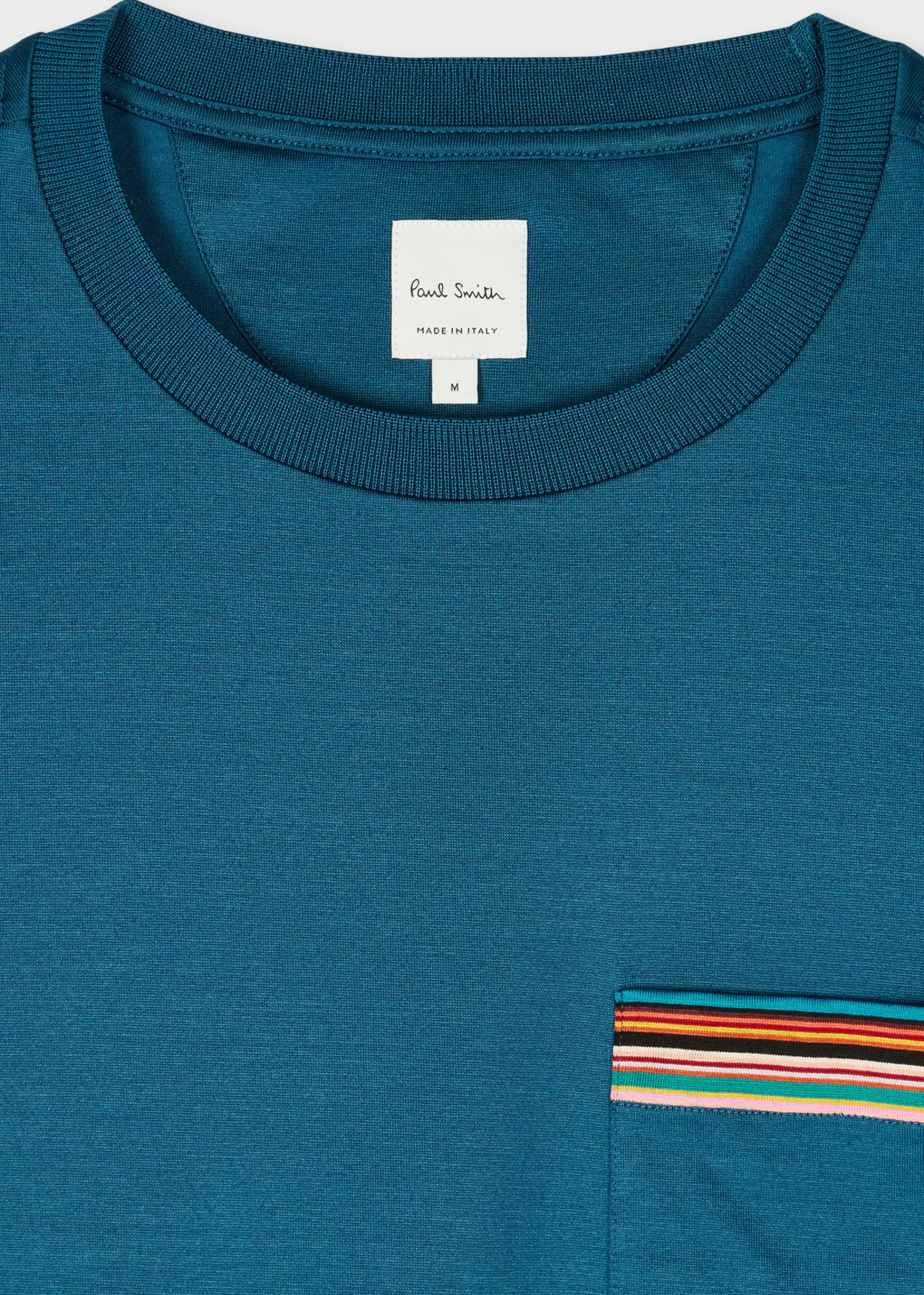 Petrol Blue 'Signature Stripe' Pocket T-Shirt>Paul Smith Clearance