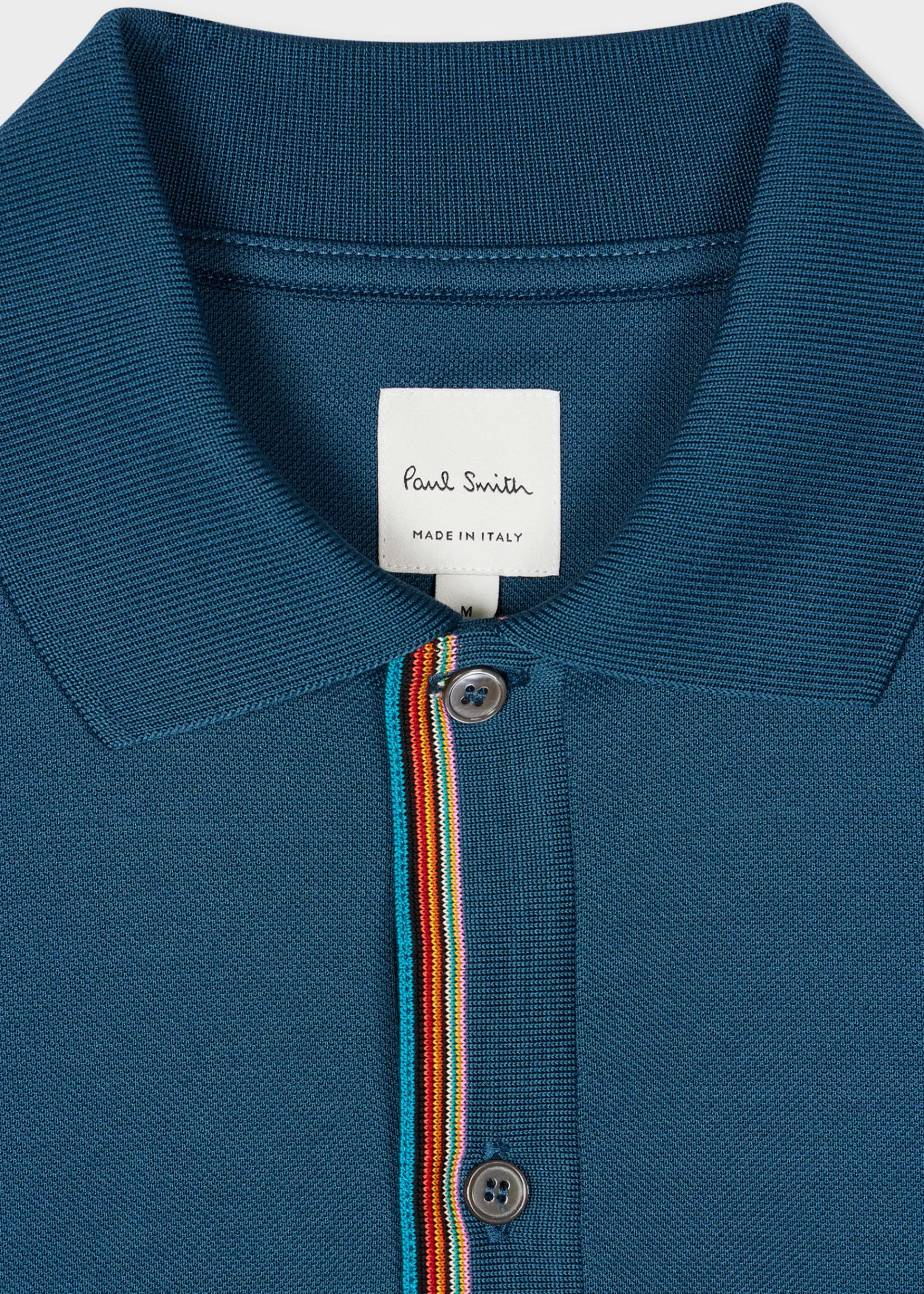 Petrol Blue 'Signature Stripe' Trim Polo Shirt>Paul Smith Best Sale