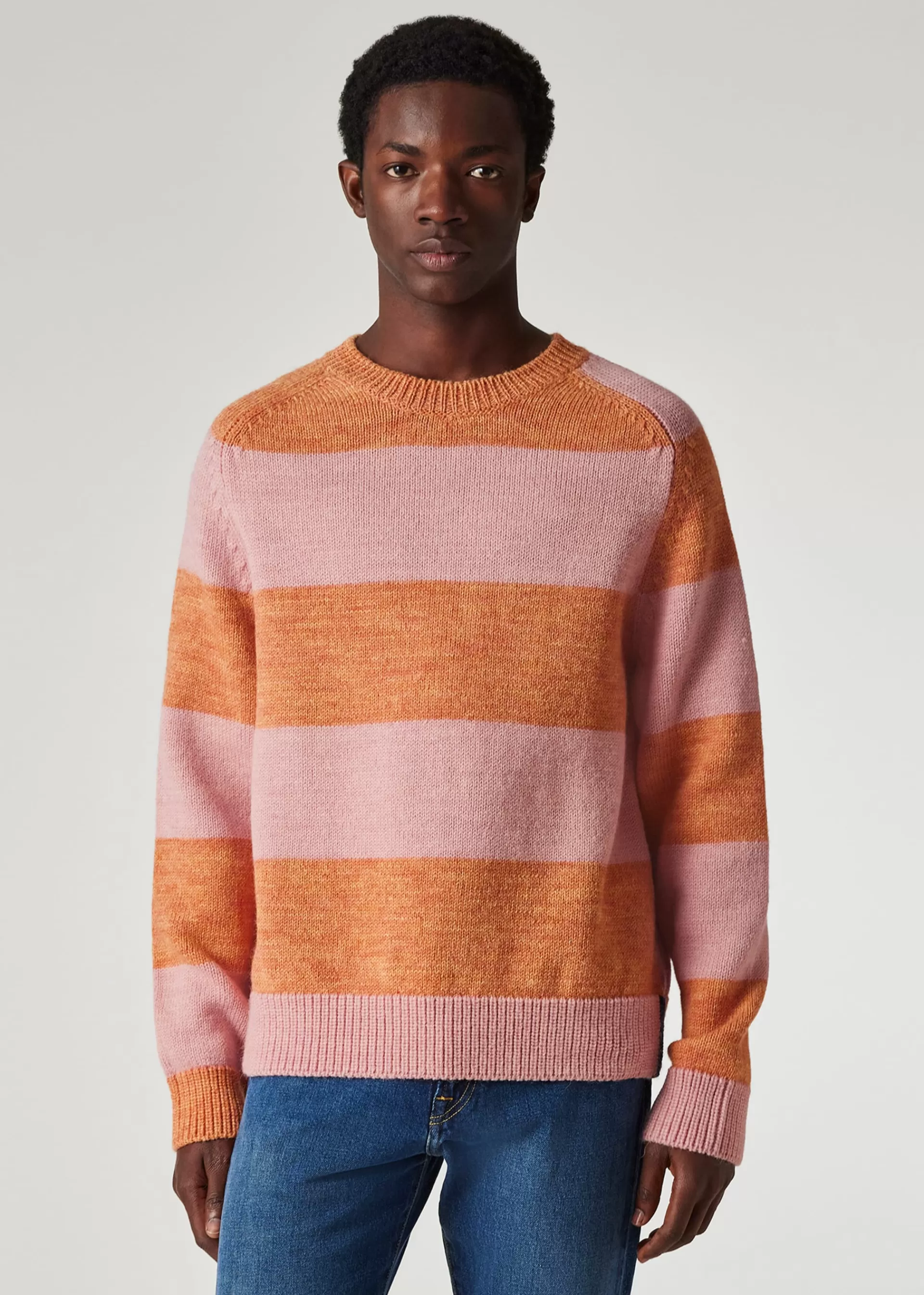 Pink And Orange Barstripe Wool Sweater>Paul Smith Sale