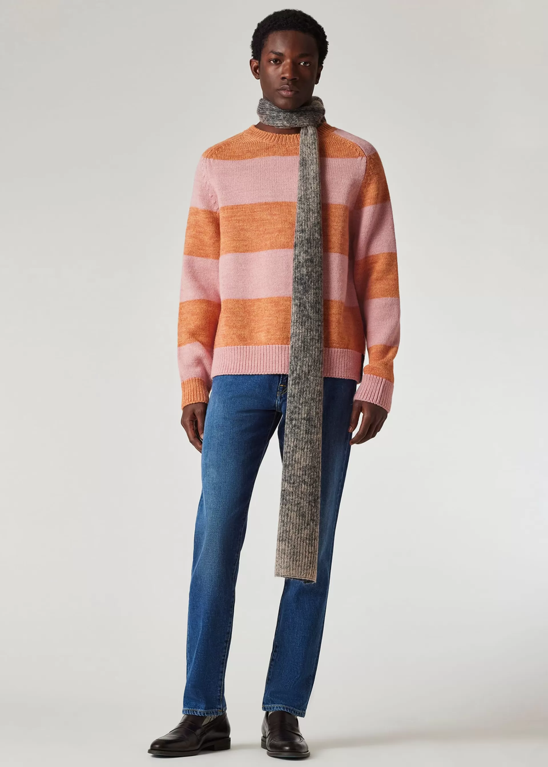 Pink And Orange Barstripe Wool Sweater>Paul Smith Sale