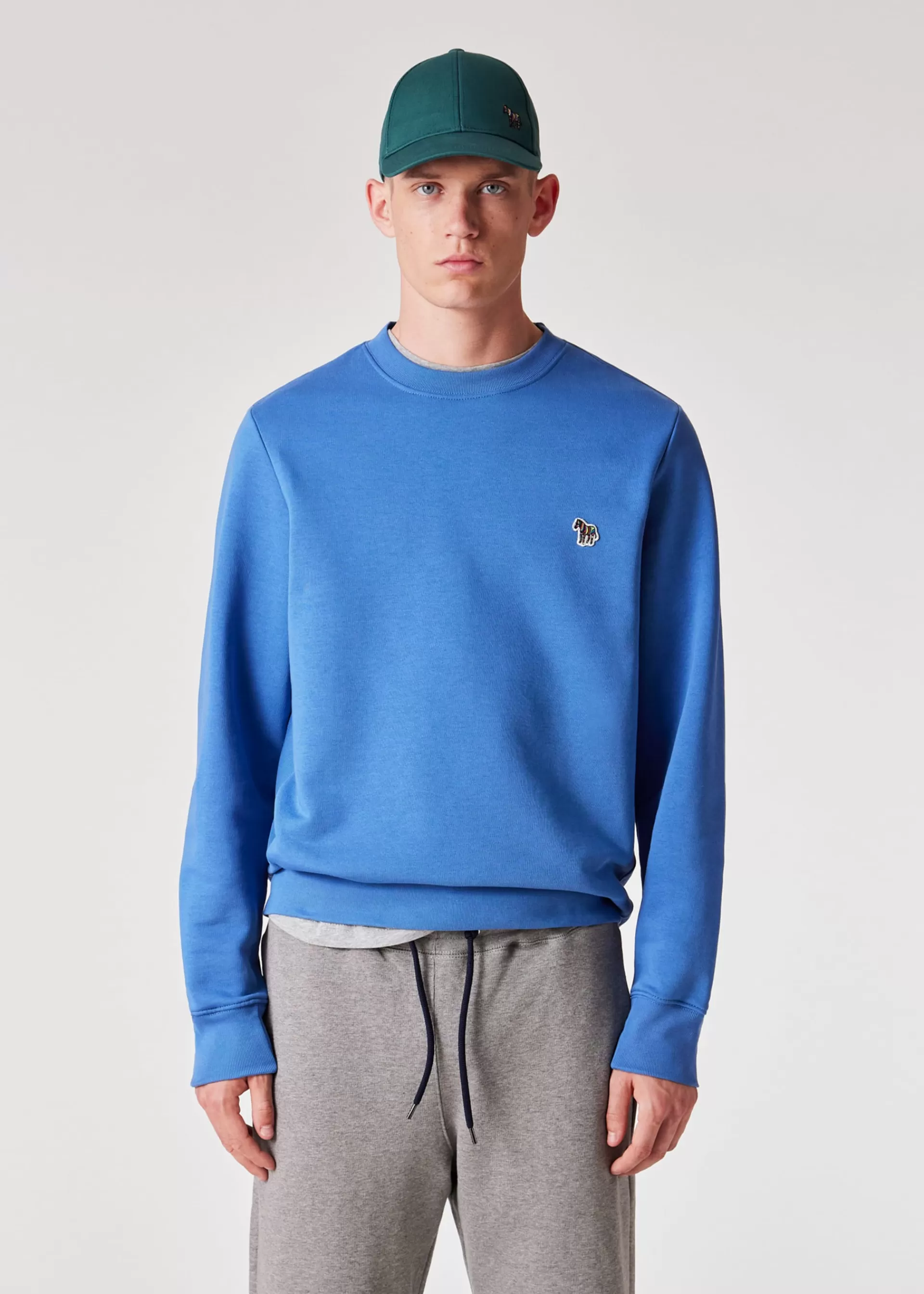 Powder Blue Zebra Logo Organic Cotton Sweatshirt>Paul Smith Fashion