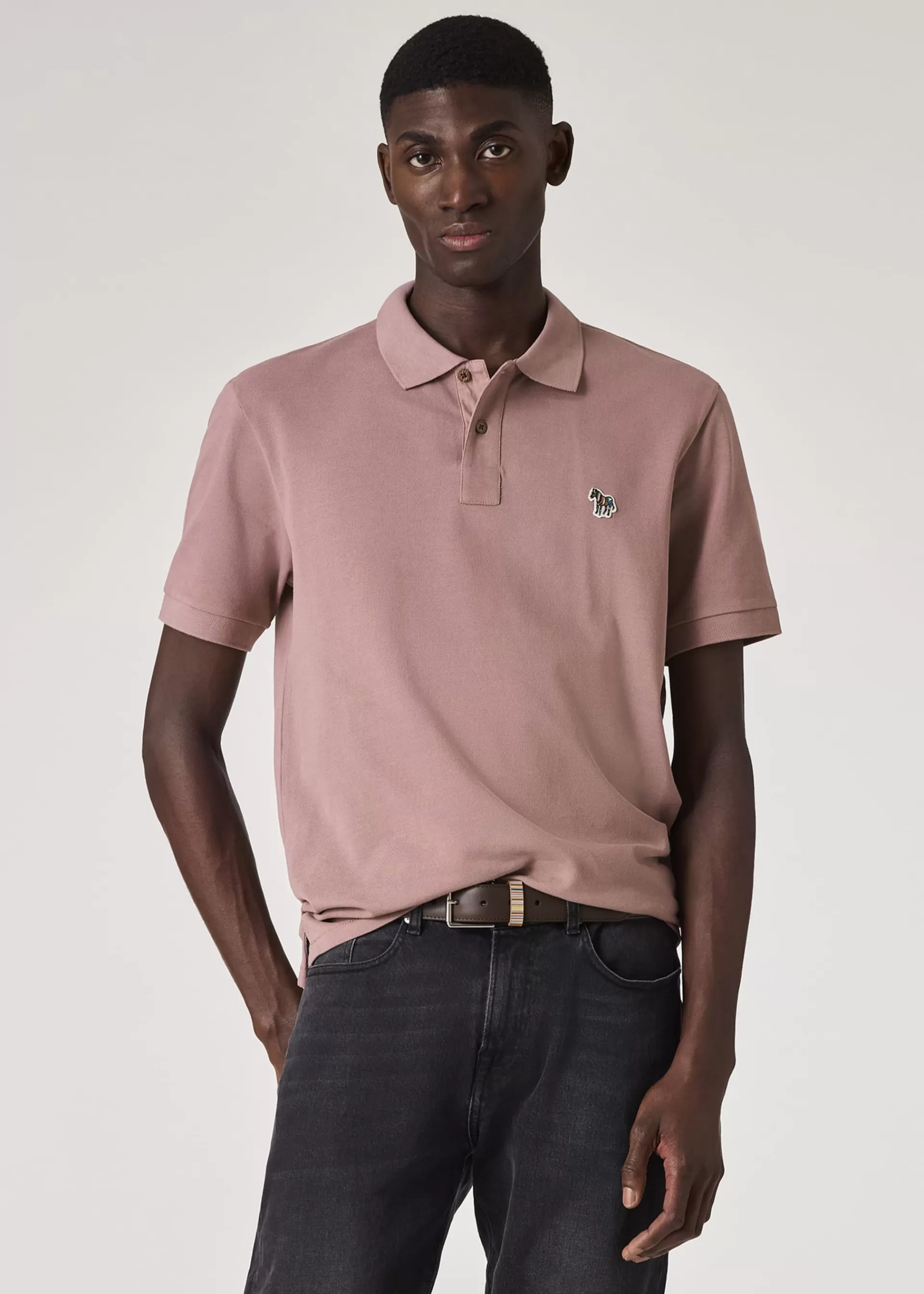 Powder Pink Organic Cotton Zebra Polo Shirt>Paul Smith Discount