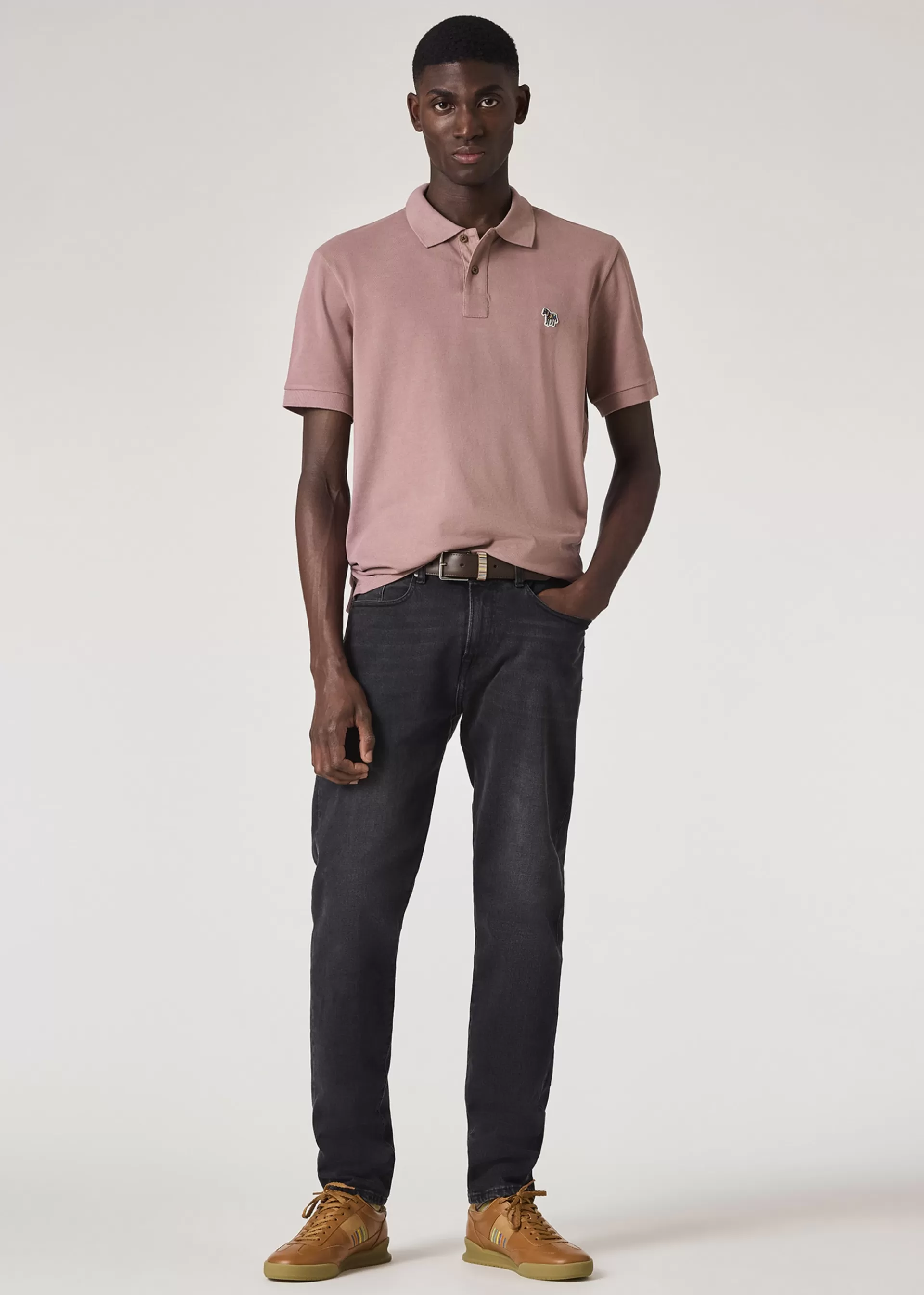 Powder Pink Organic Cotton Zebra Polo Shirt>Paul Smith Discount