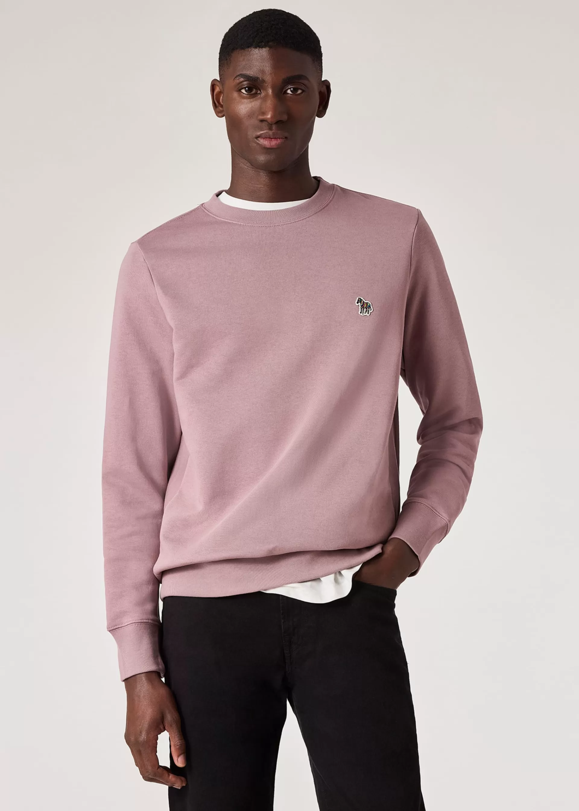 Powder Pink Zebra Logo Organic Cotton Sweatshirt>Paul Smith New