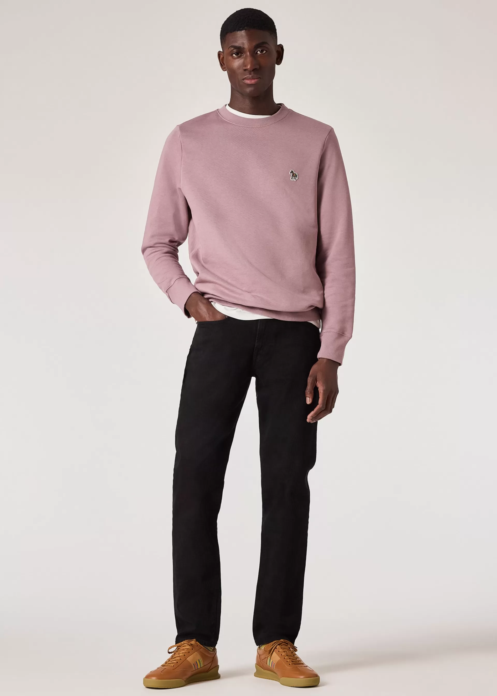 Powder Pink Zebra Logo Organic Cotton Sweatshirt>Paul Smith New