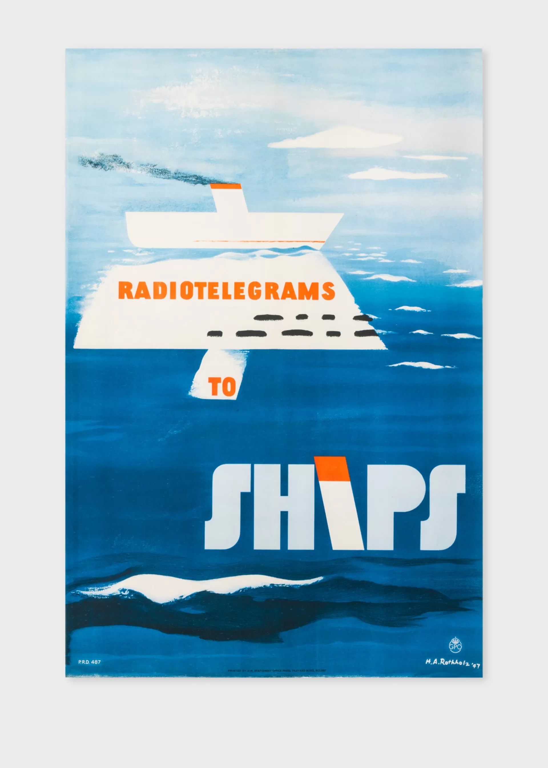 Radiotelegrams to Ships, 1947' Poster Print by H. A. Rothholz>Paul Smith Flash Sale