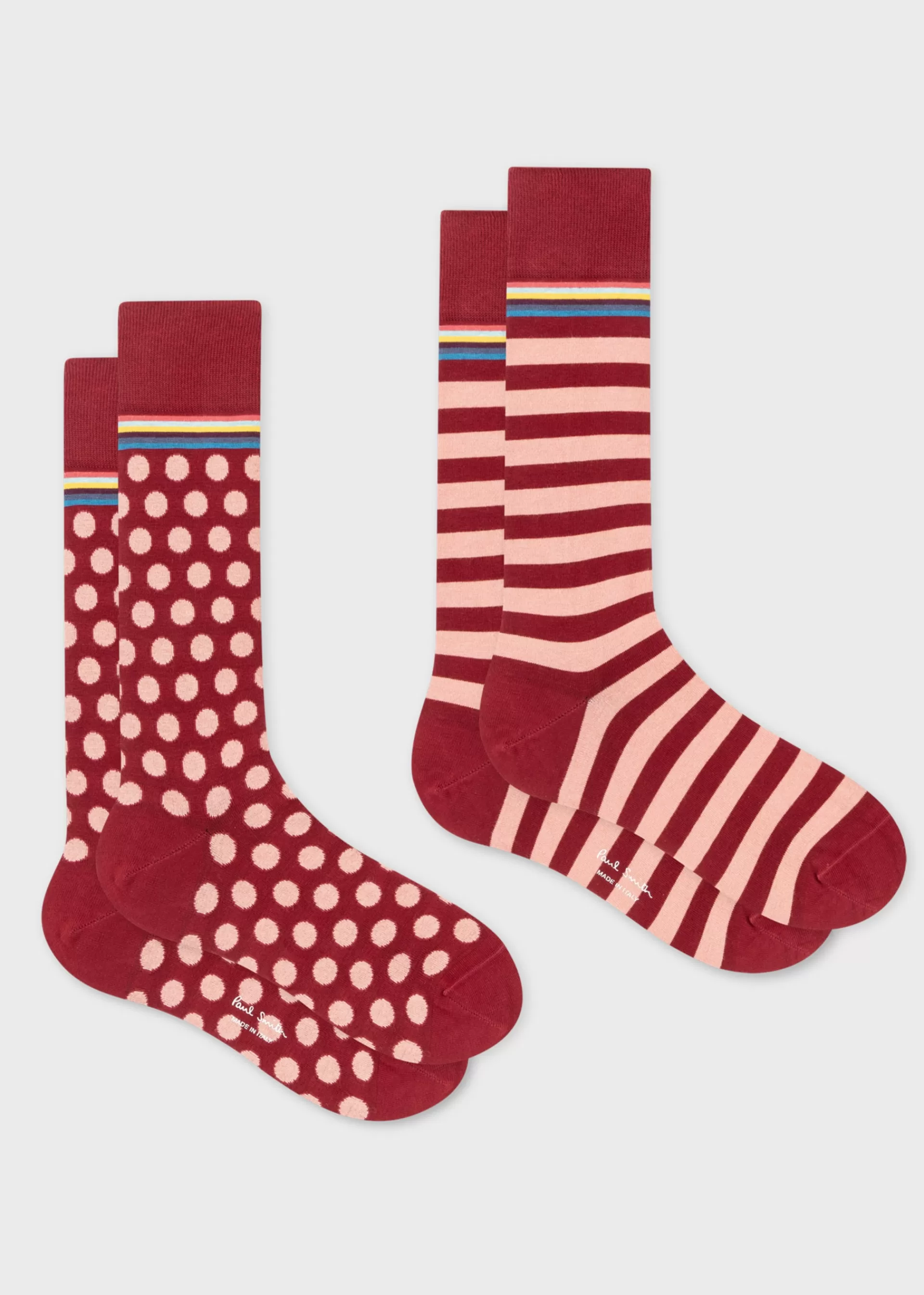 Polka Dot Stripe Socks Two Pack>Paul Smith Shop