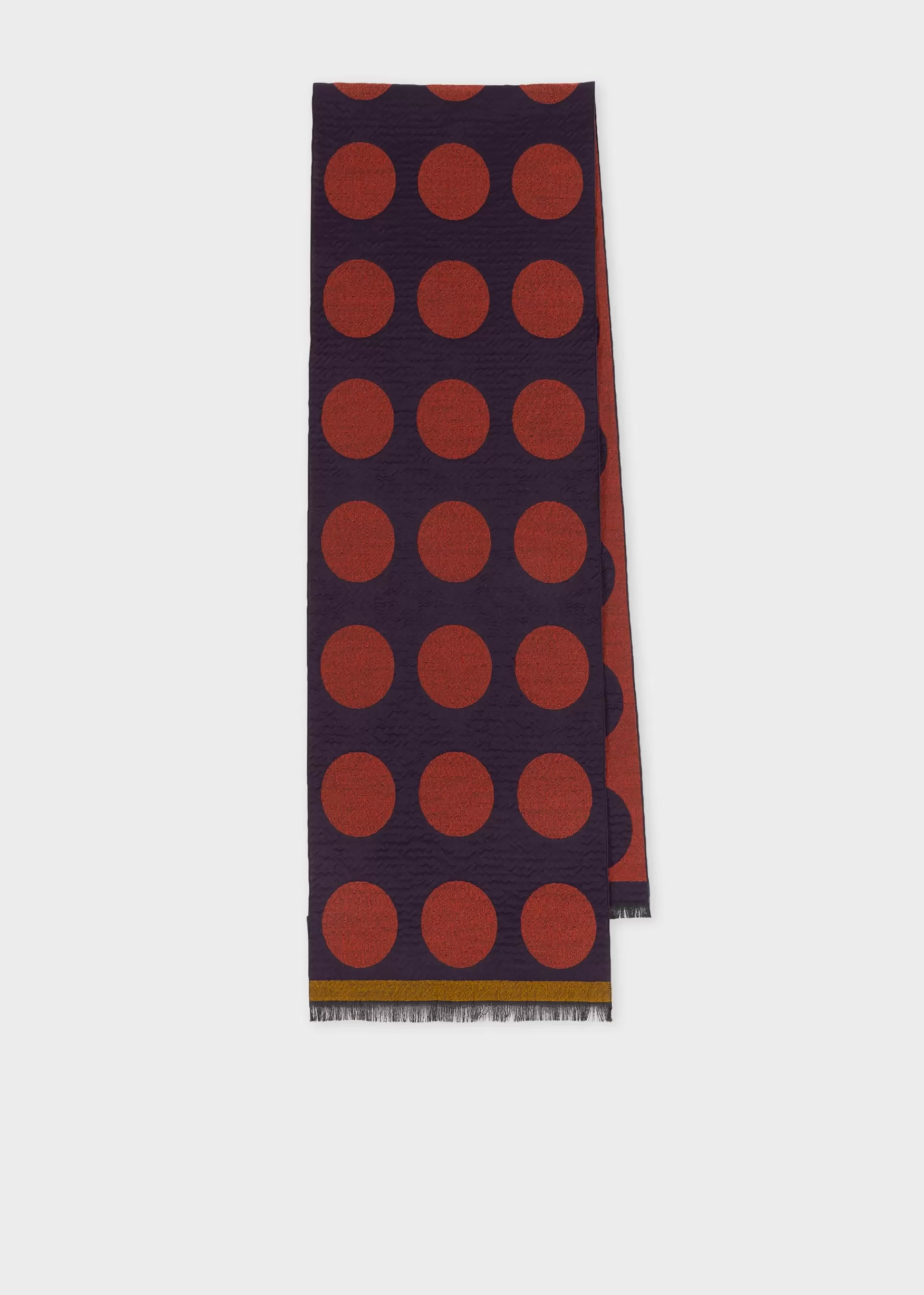 Red Virgin Wool-Blend Jacquard Spot Scarf>Paul Smith Fashion