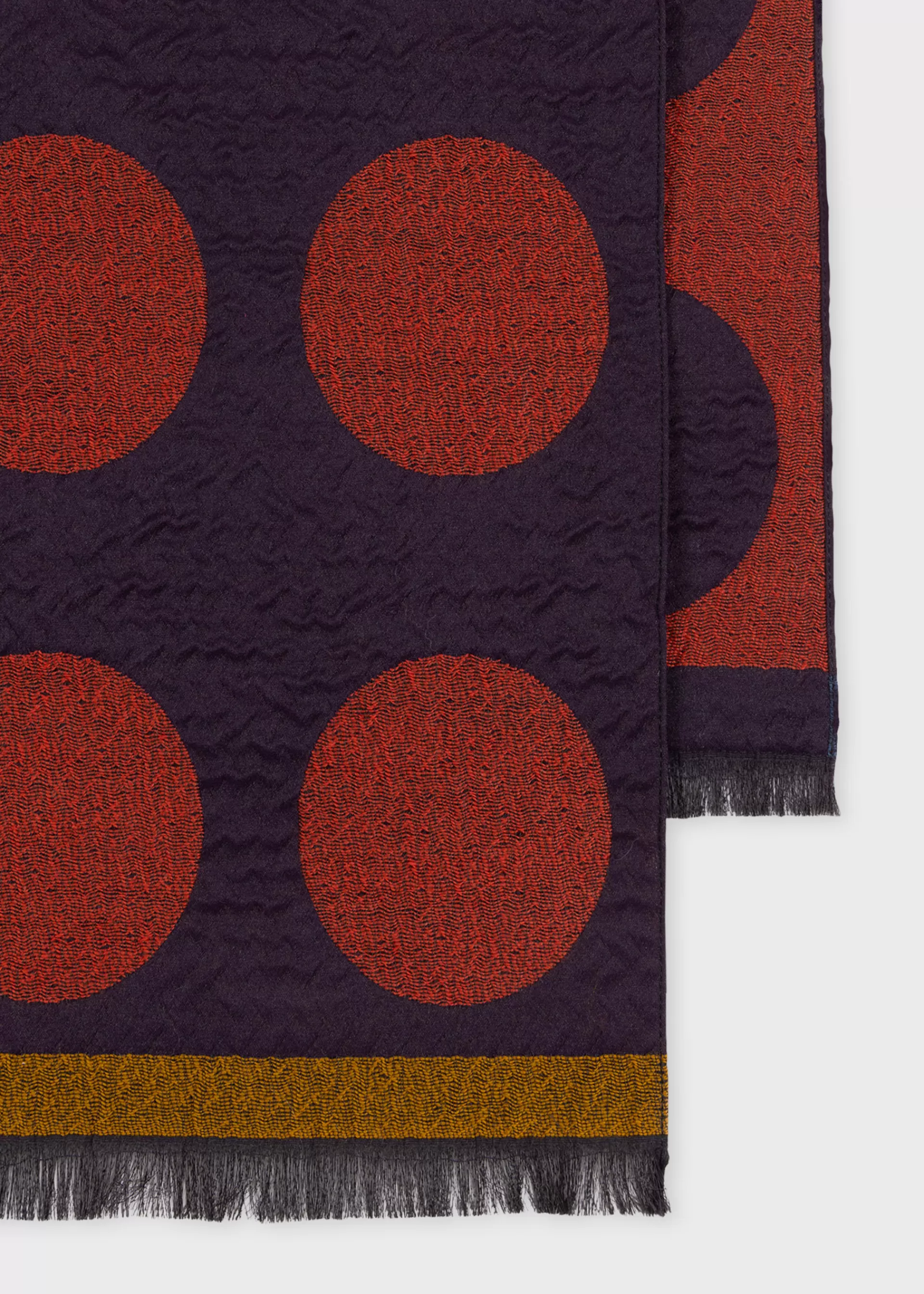 Red Virgin Wool-Blend Jacquard Spot Scarf>Paul Smith Fashion