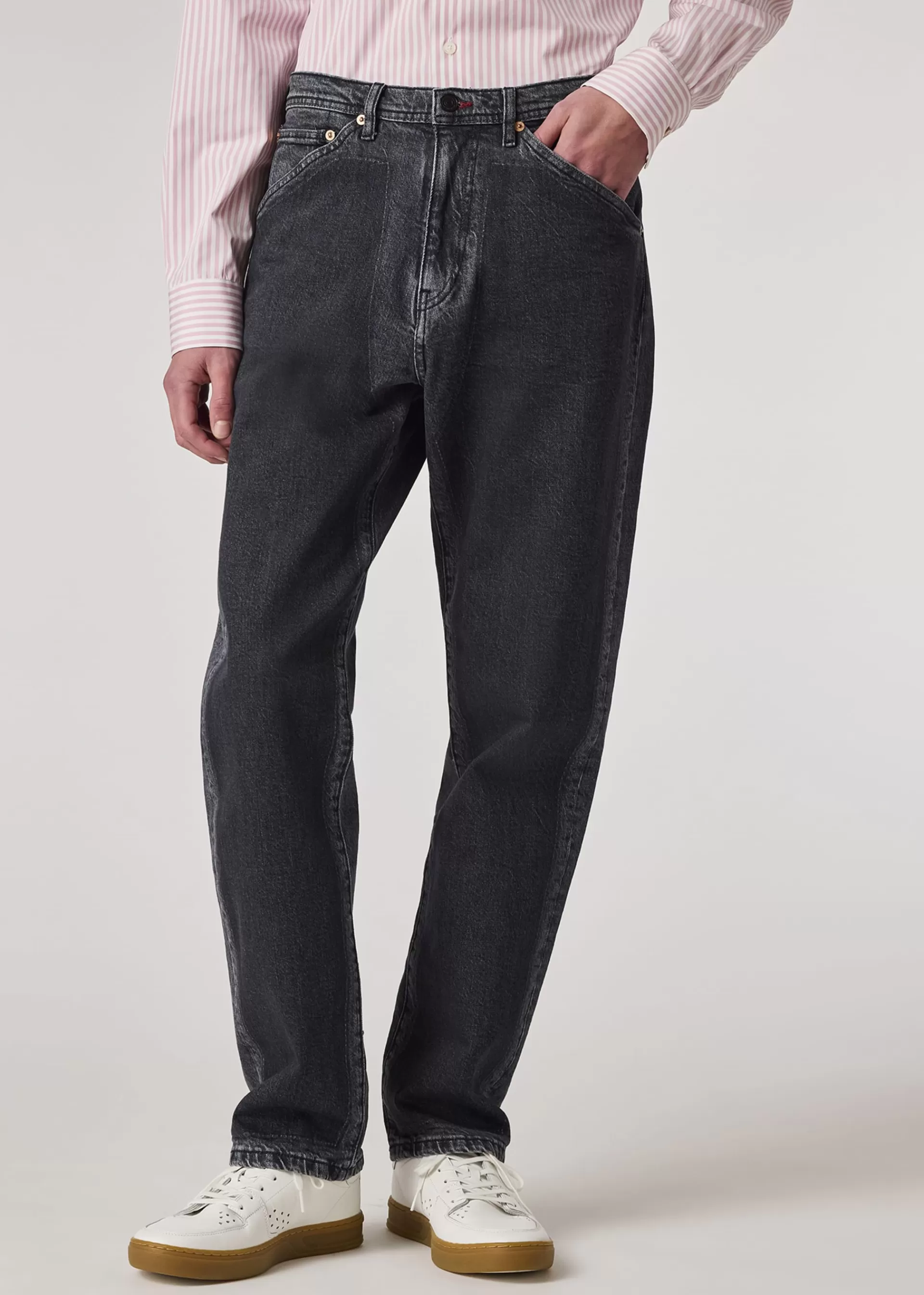 Relaxed-Fit Black Light Wash Jeans>Paul Smith Discount