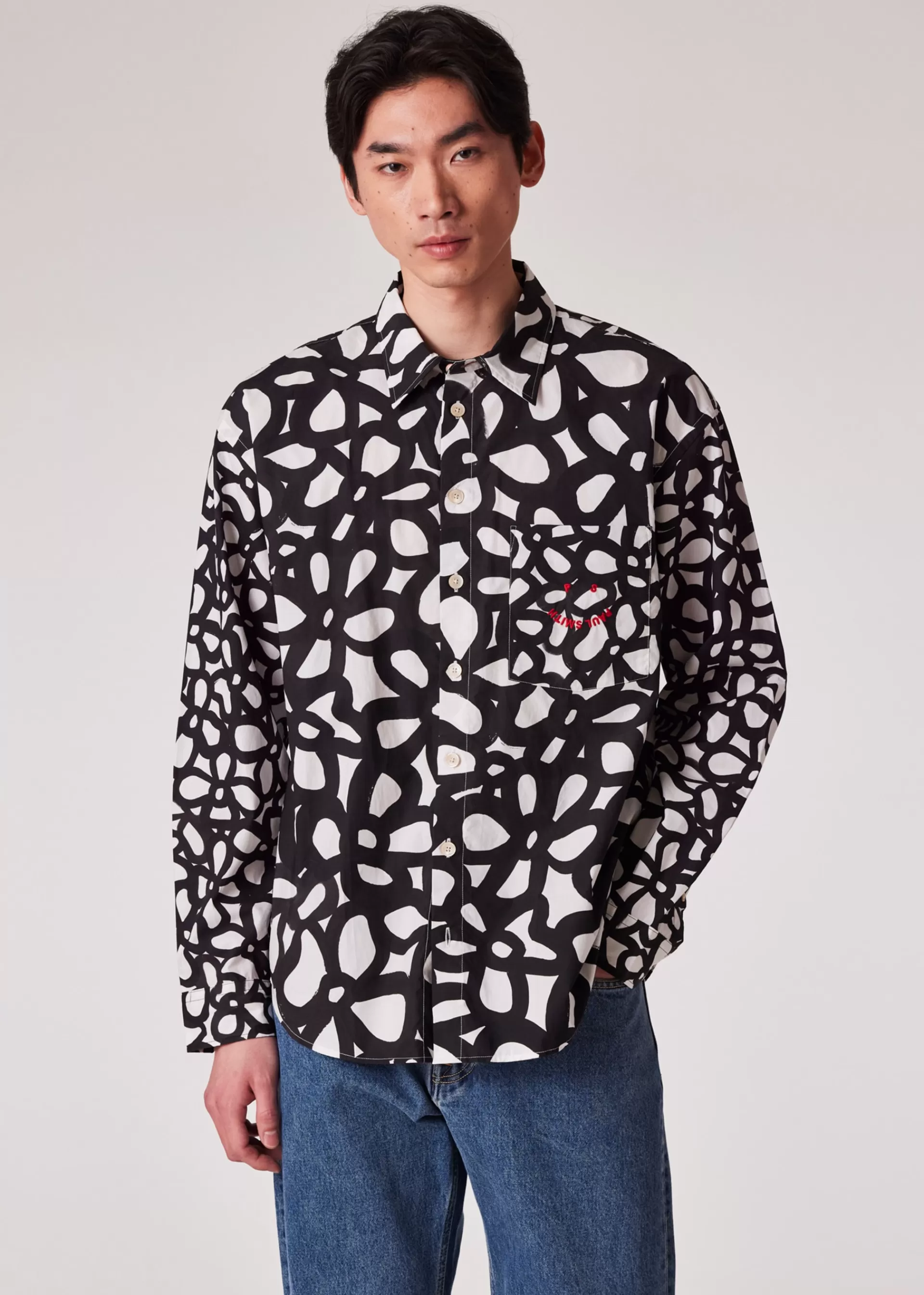 Relaxed-Fit Floral Print 'Happy' Shirt>Paul Smith Store