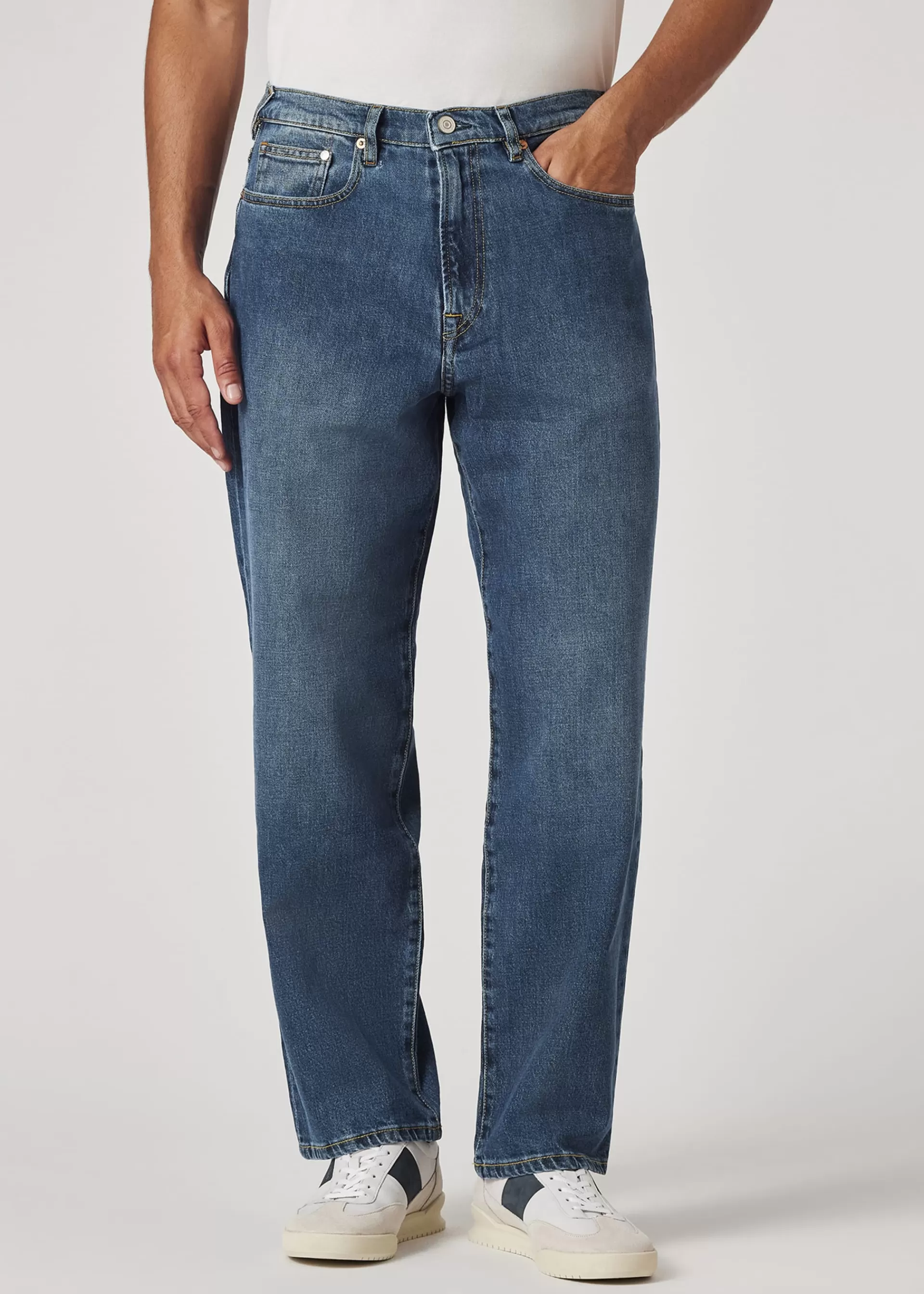Relaxed-Fit Mid-Wash Organic Vintage Stretch Jeans>Paul Smith New