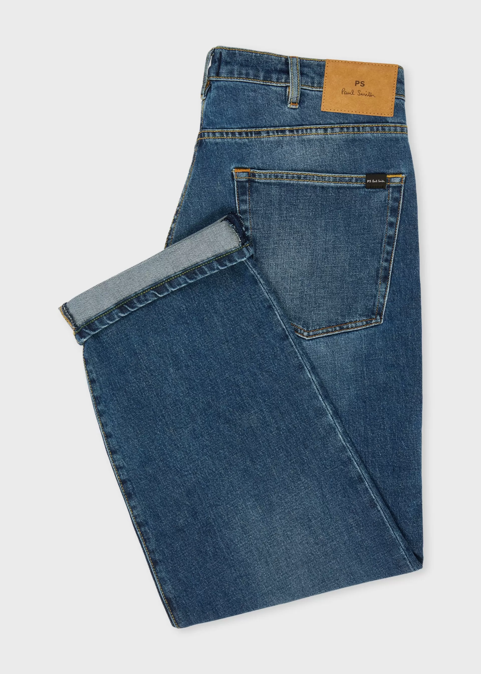 Relaxed-Fit Mid-Wash Organic Vintage Stretch Jeans>Paul Smith New