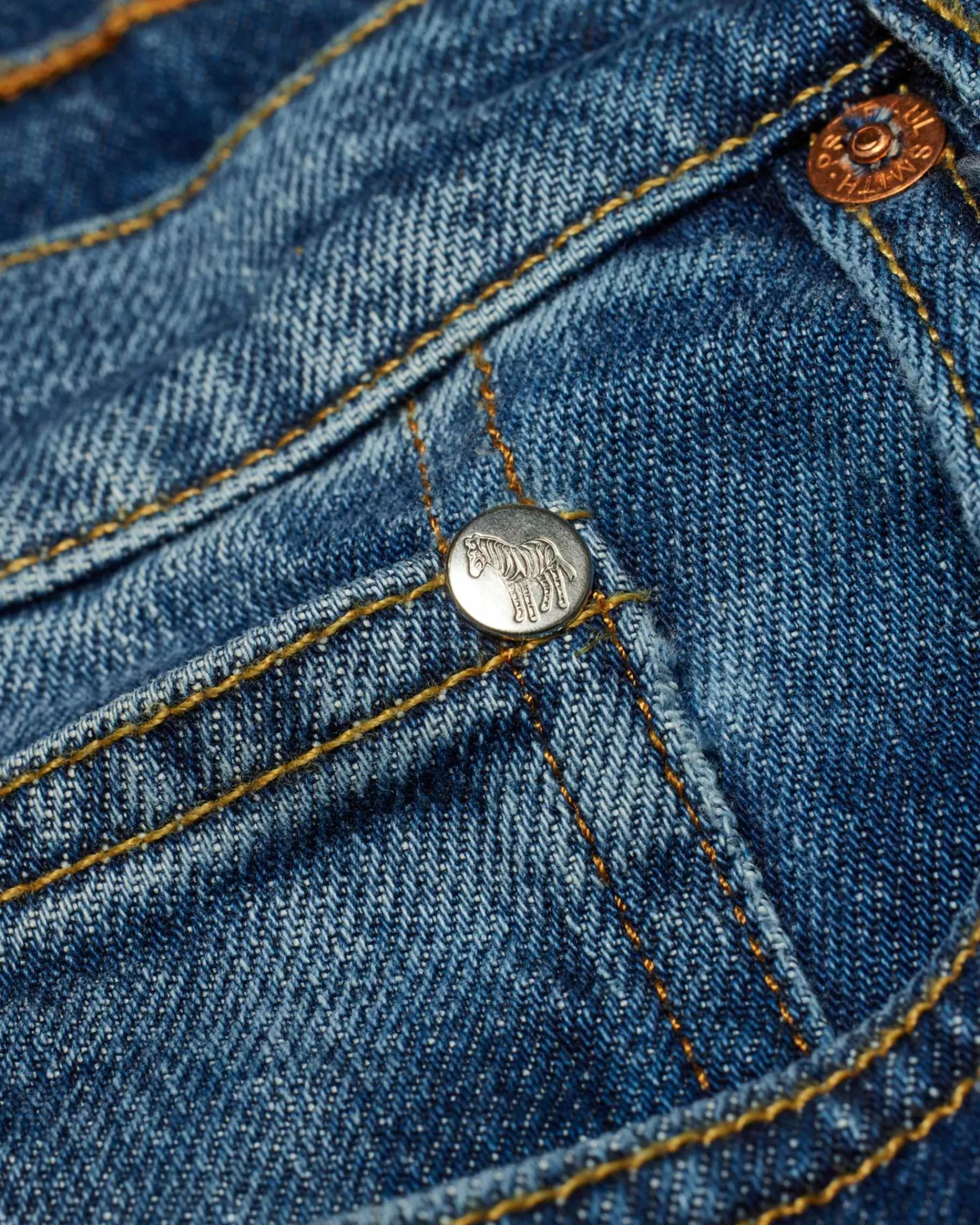 Relaxed-Fit Mid-Wash Organic Vintage Stretch Jeans>Paul Smith New