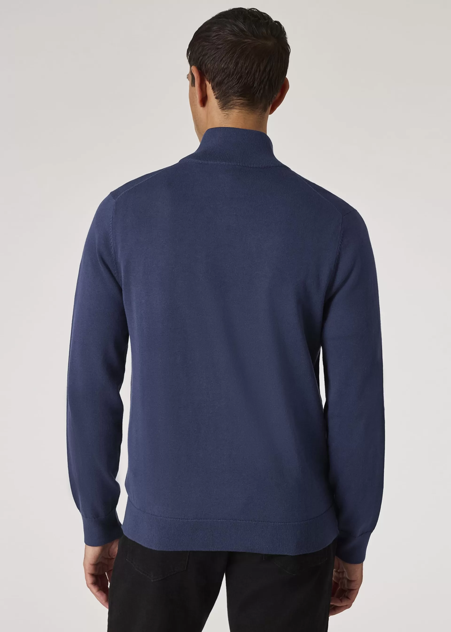 Royal Blue Organic Cotton Half Zip Zebra Logo Sweater>Paul Smith Best Sale