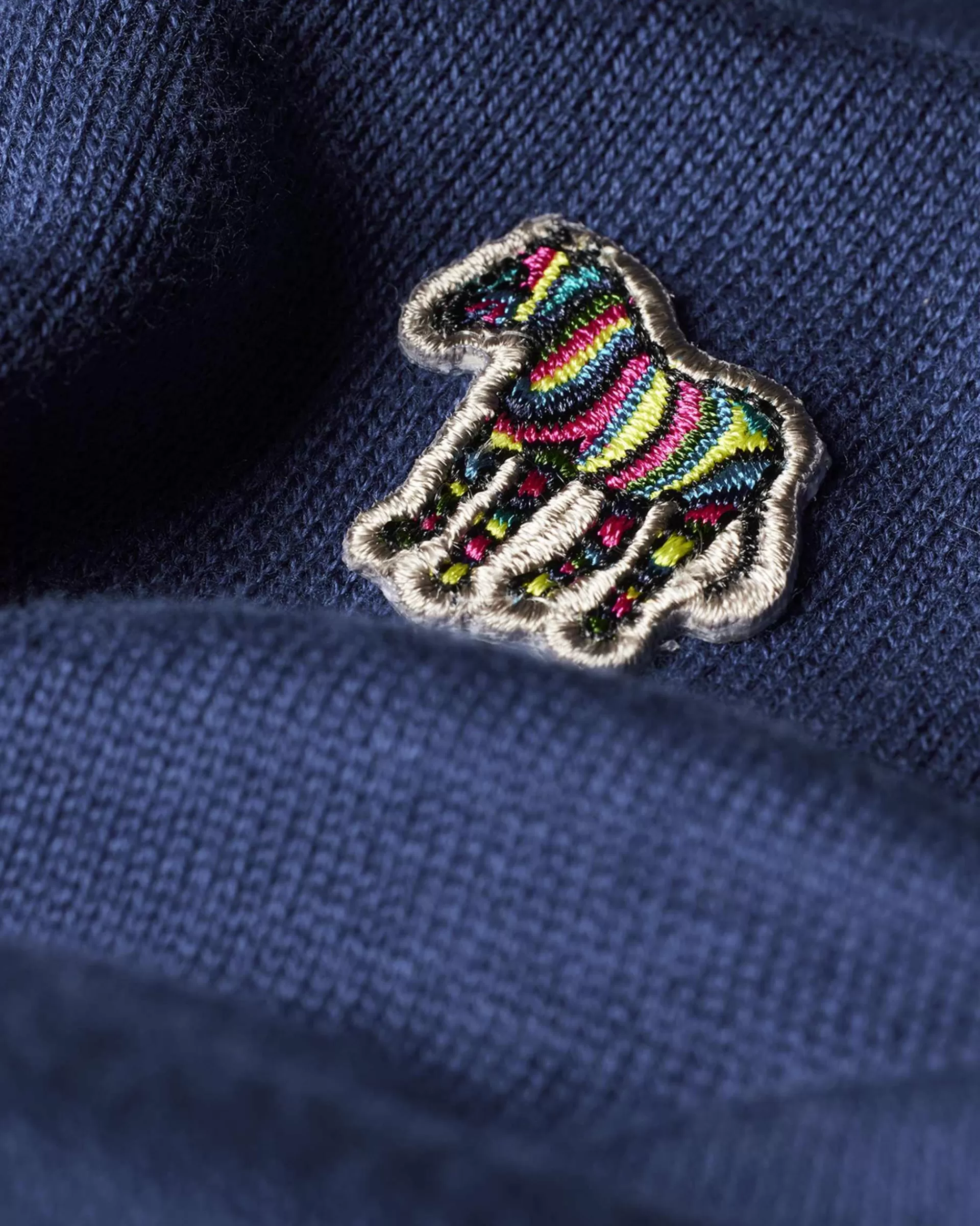 Royal Blue Organic Cotton Half Zip Zebra Logo Sweater>Paul Smith Best Sale