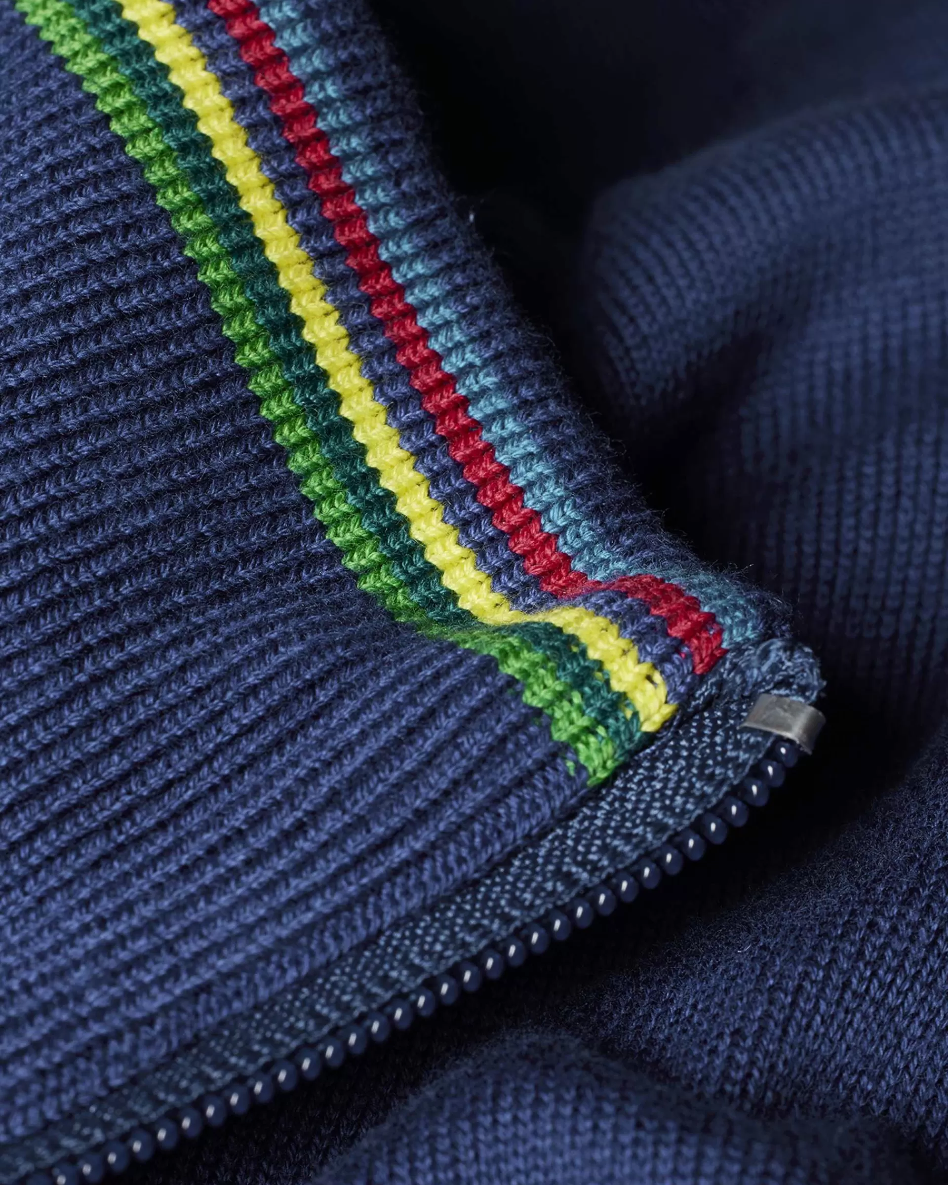 Royal Blue Organic Cotton Half Zip Zebra Logo Sweater>Paul Smith Best Sale