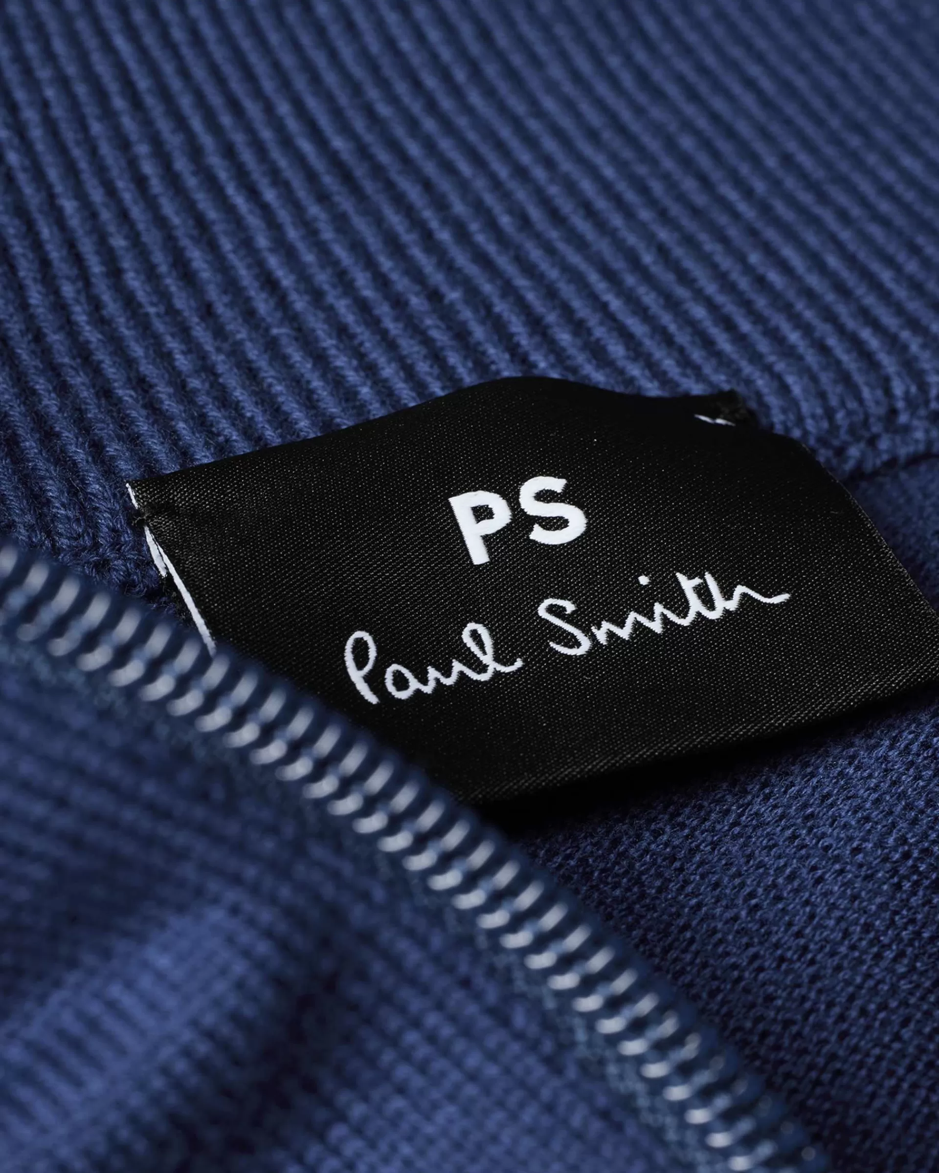 Royal Blue Organic Cotton Half Zip Zebra Logo Sweater>Paul Smith Best Sale