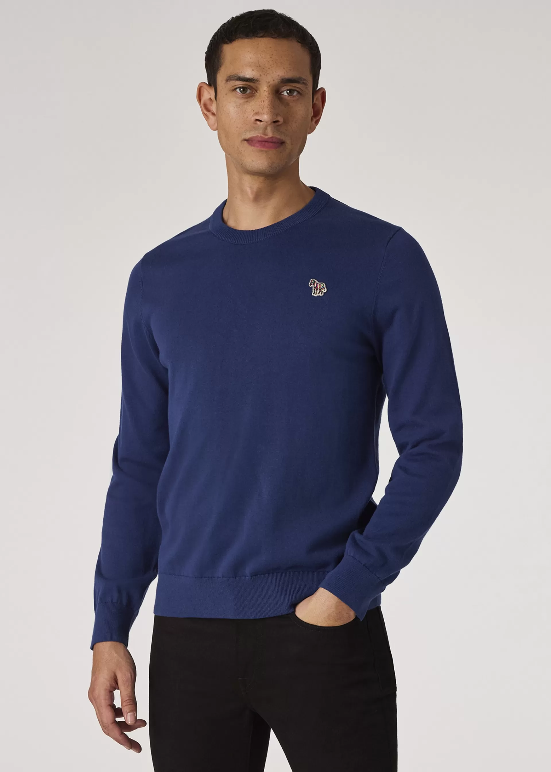 Royal Blue Organic Cotton Zebra Logo Sweater>Paul Smith New