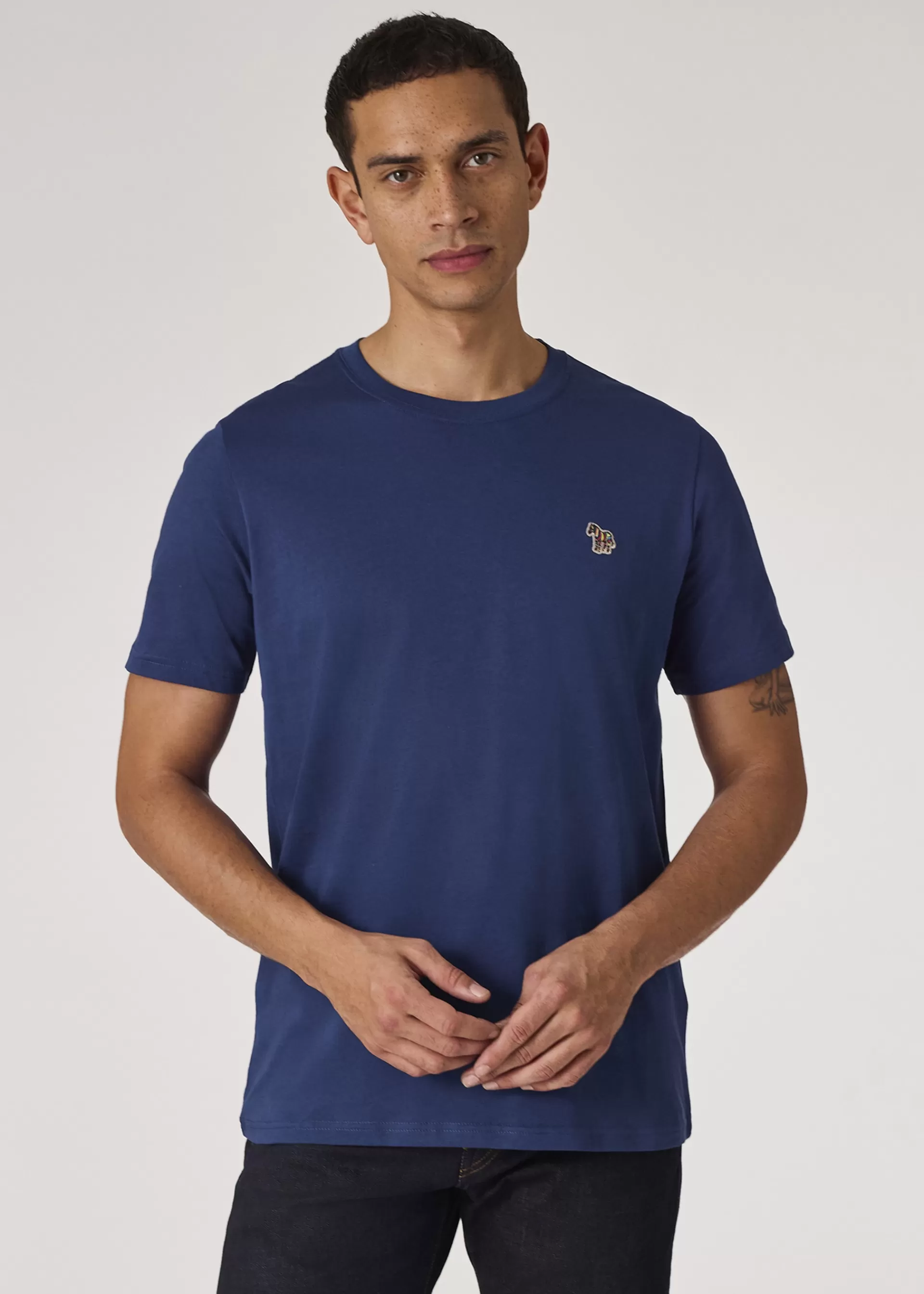 Royal Blue Organic Cotton Zebra Logo T-Shirt>Paul Smith Flash Sale