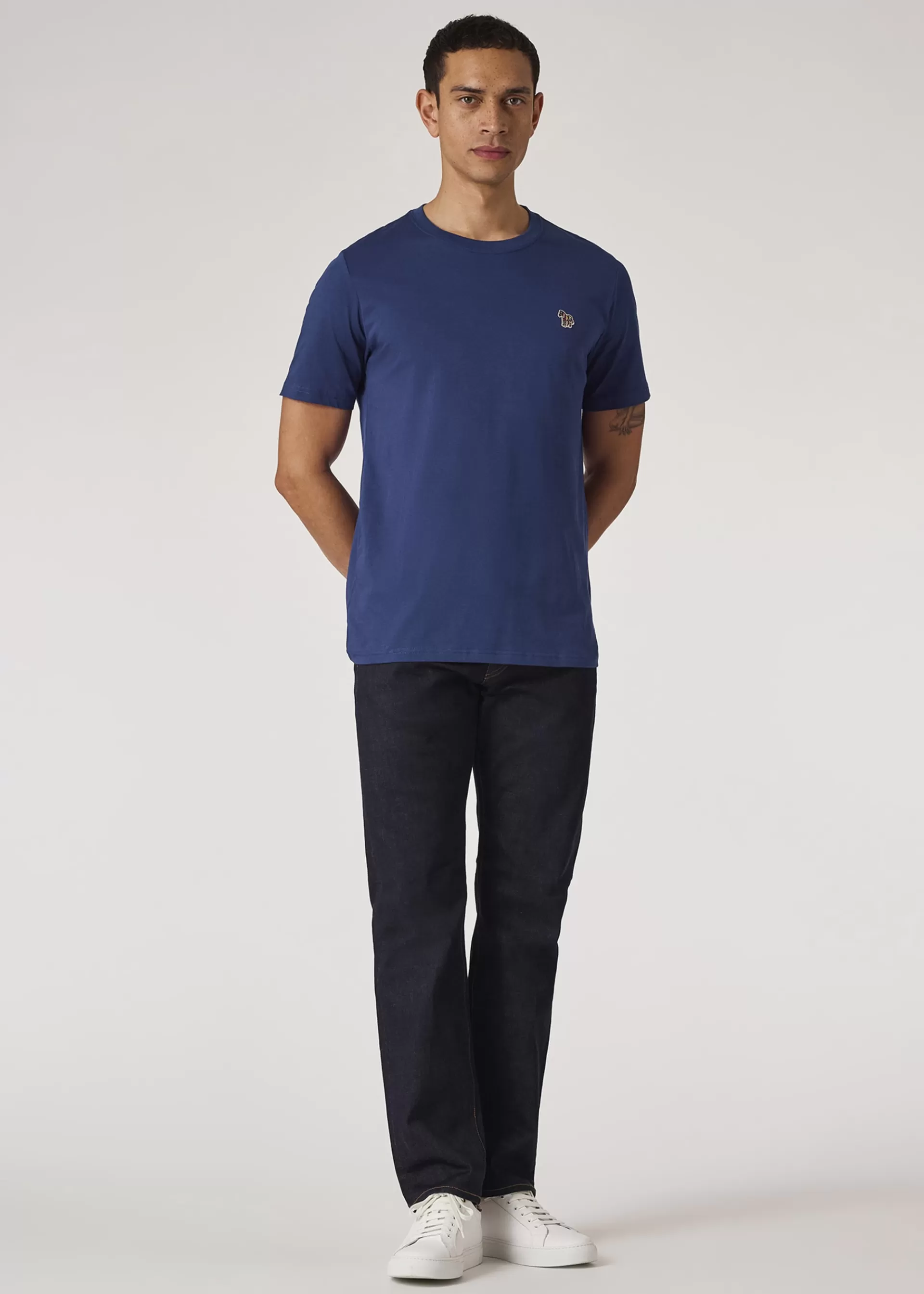 Royal Blue Organic Cotton Zebra Logo T-Shirt>Paul Smith Flash Sale