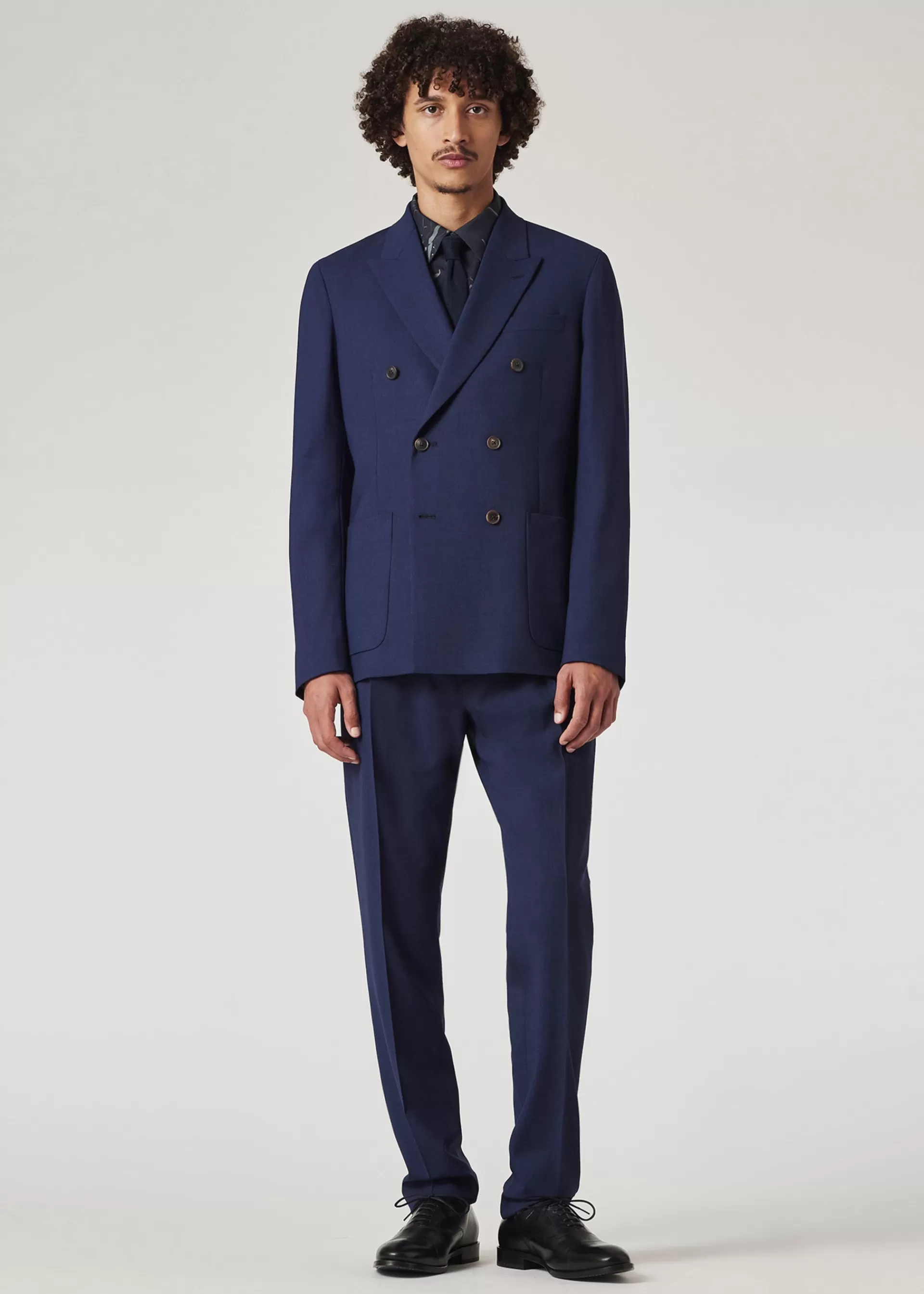 Royal Blue Overdye Marl Stretch-Wool Double-Breasted Blazer>Paul Smith Flash Sale