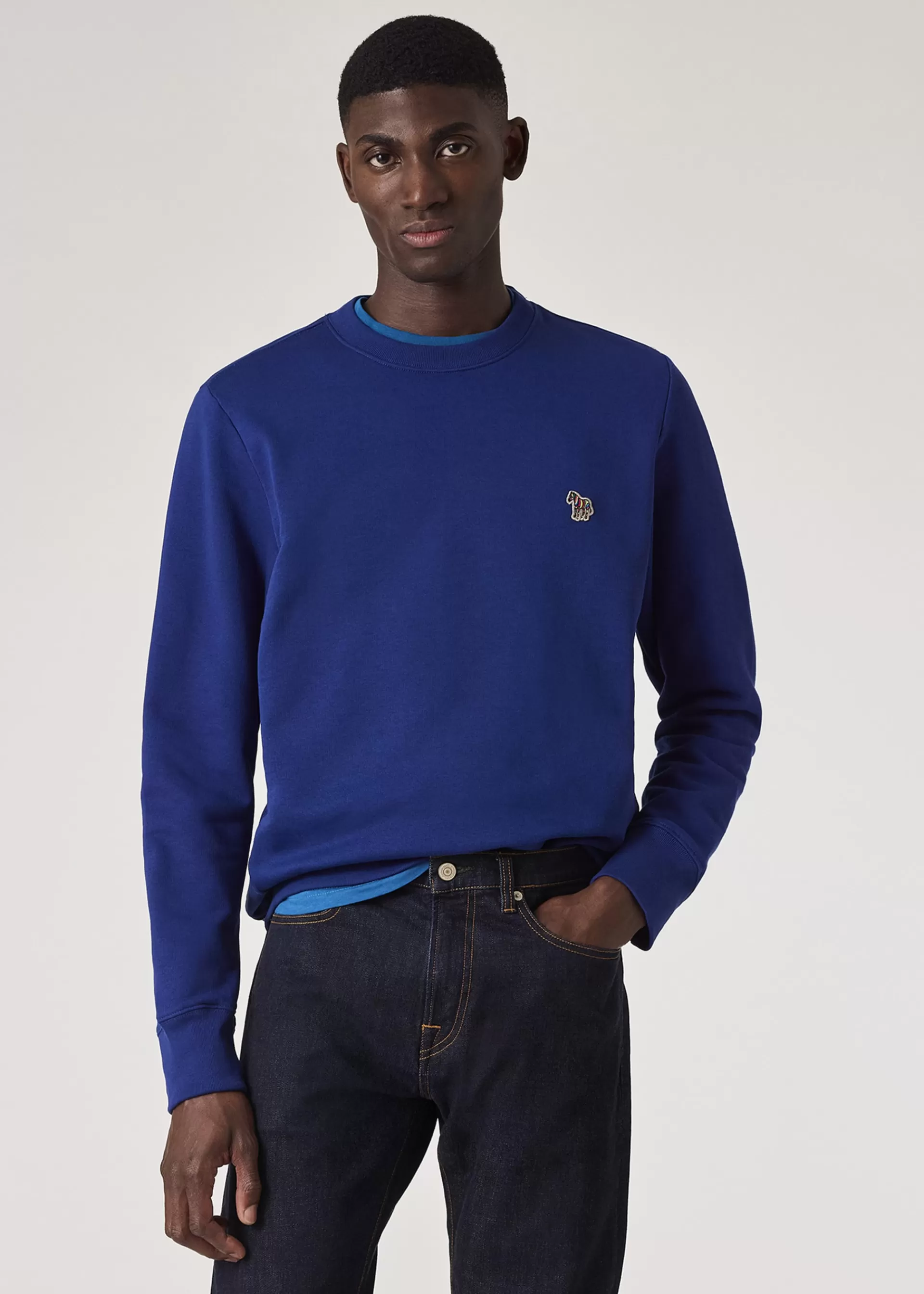 Royal Blue Zebra Logo Organic Cotton Sweatshirt>Paul Smith Discount